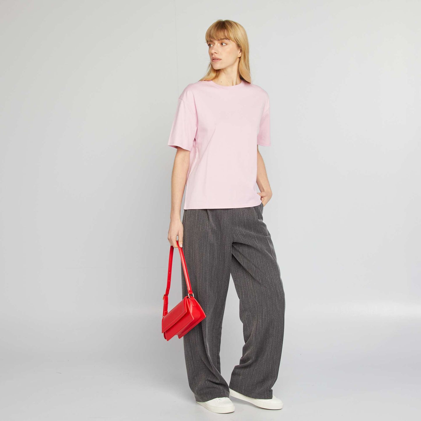 Camiseta de cuello redondo oversize ROSA