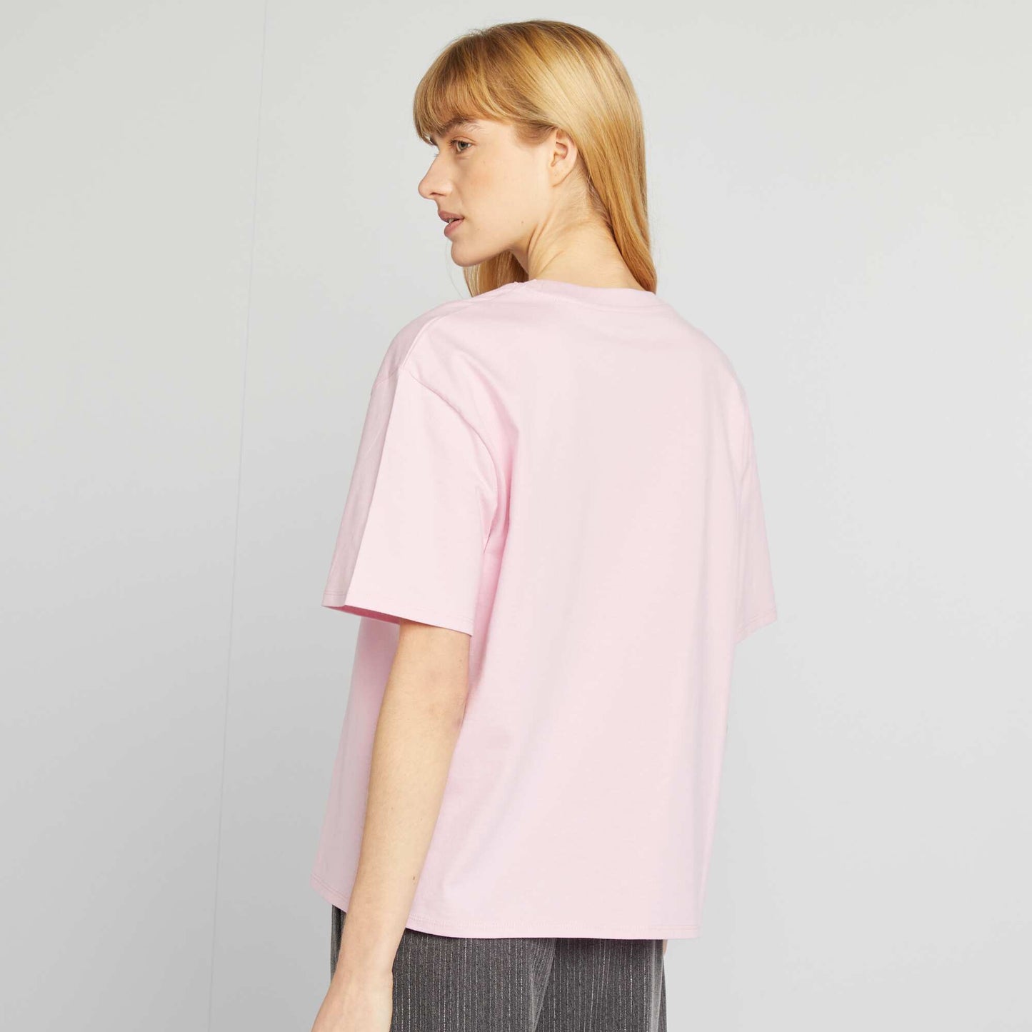 Camiseta de cuello redondo oversize ROSA