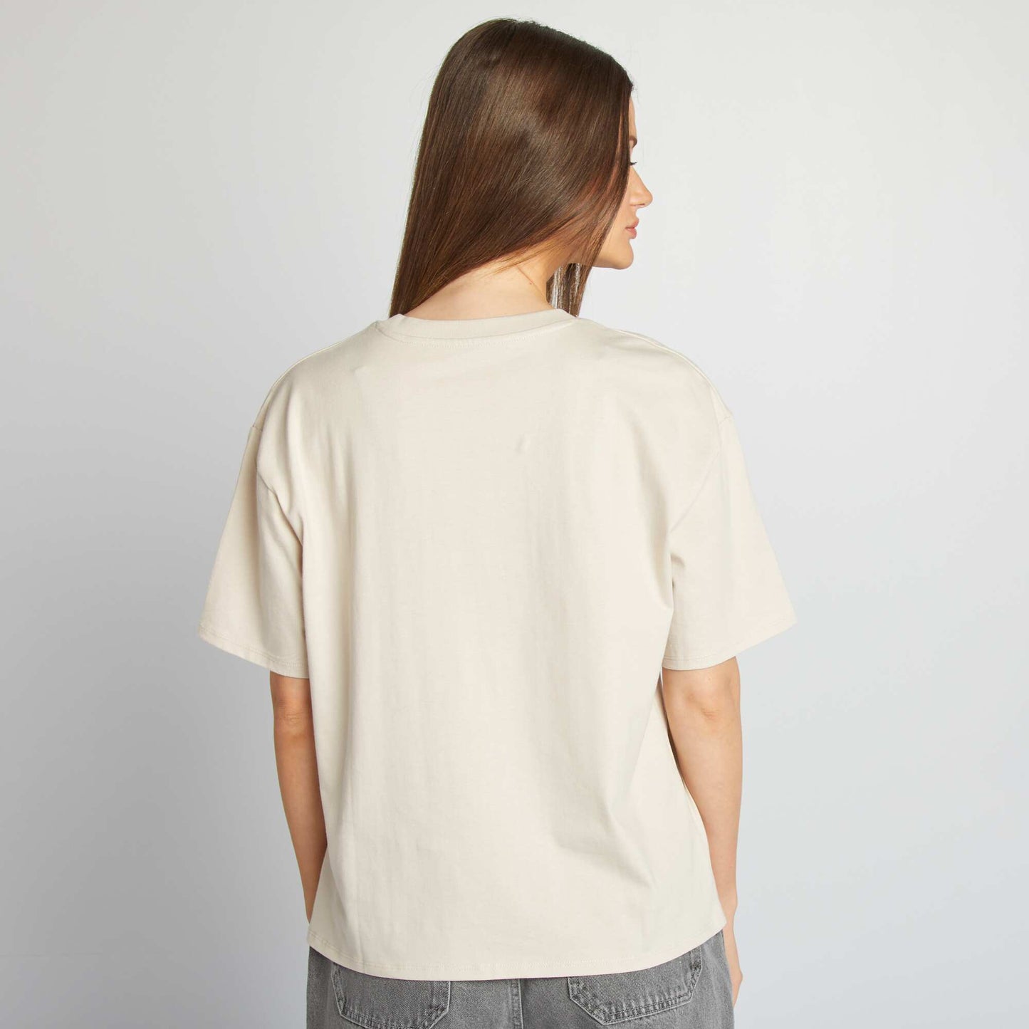 Camiseta de cuello redondo oversize GRIS