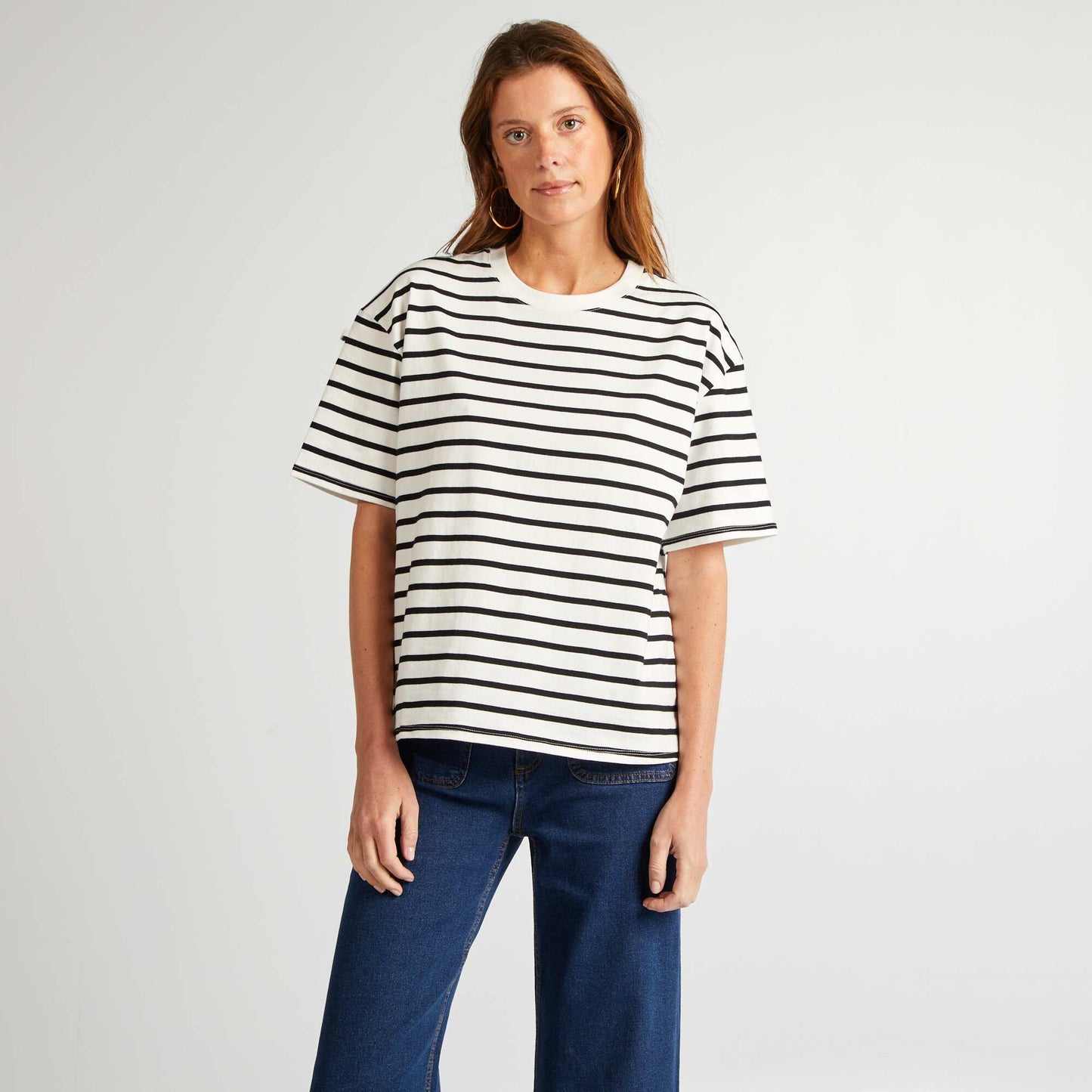 Camiseta de cuello redondo oversize BLANCO