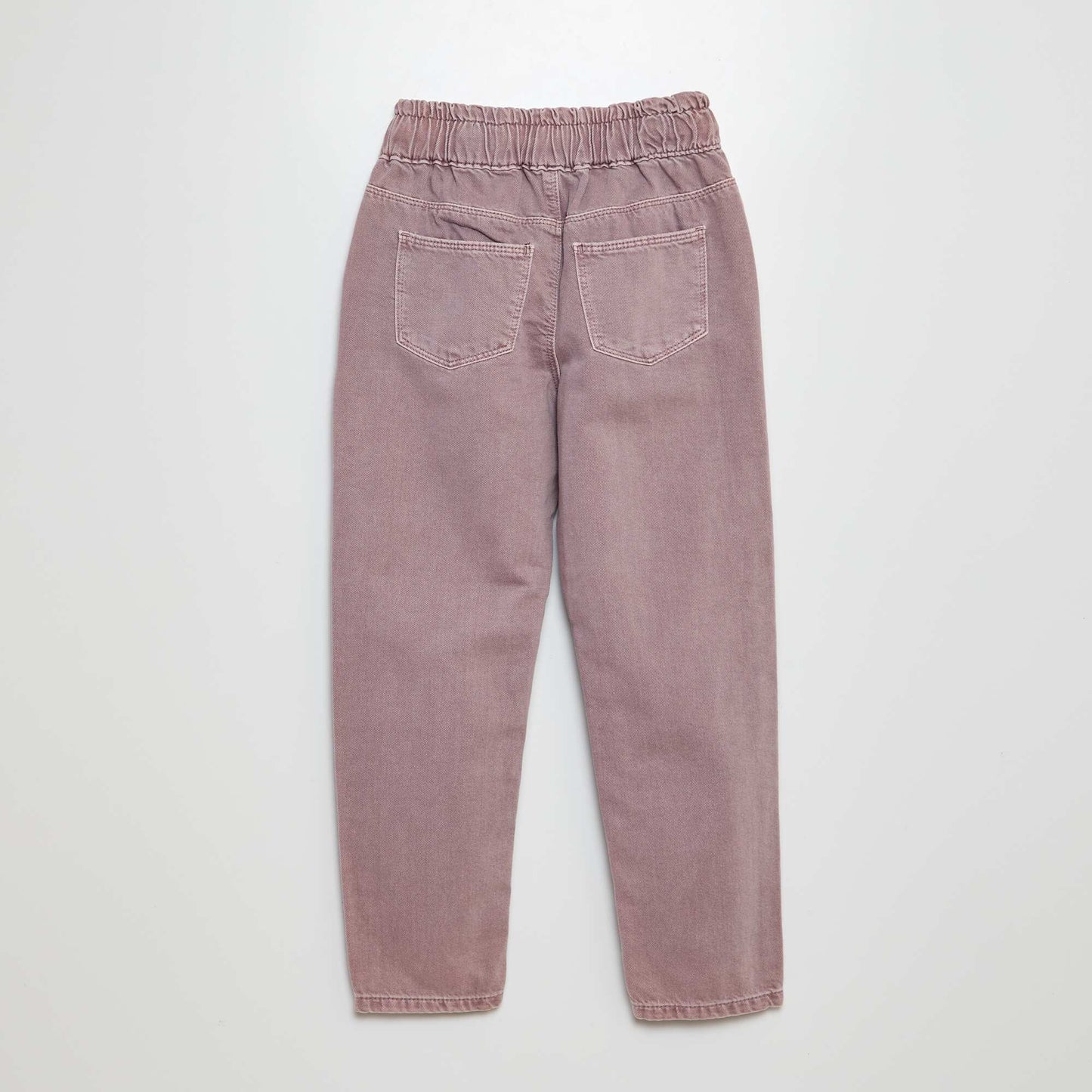 Pantalón de sarga con volante en la cintura PURPURA
