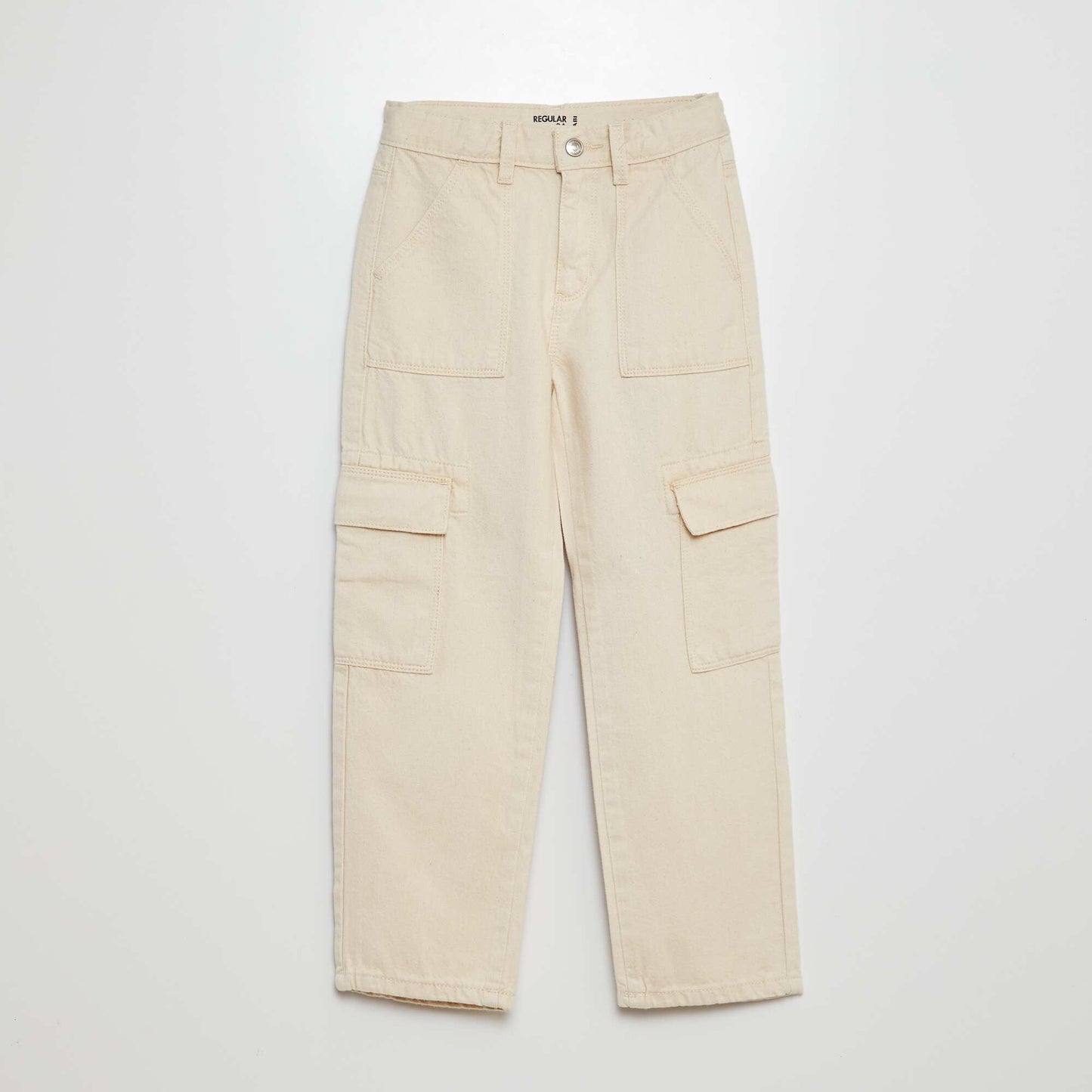 Pantalón jean con múltiples bolsillos BLANCO