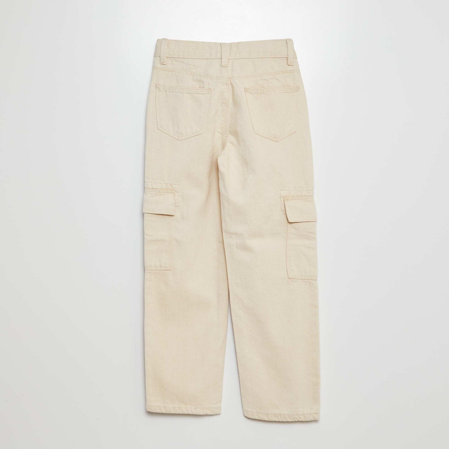 Pantalón jean con múltiples bolsillos BLANCO