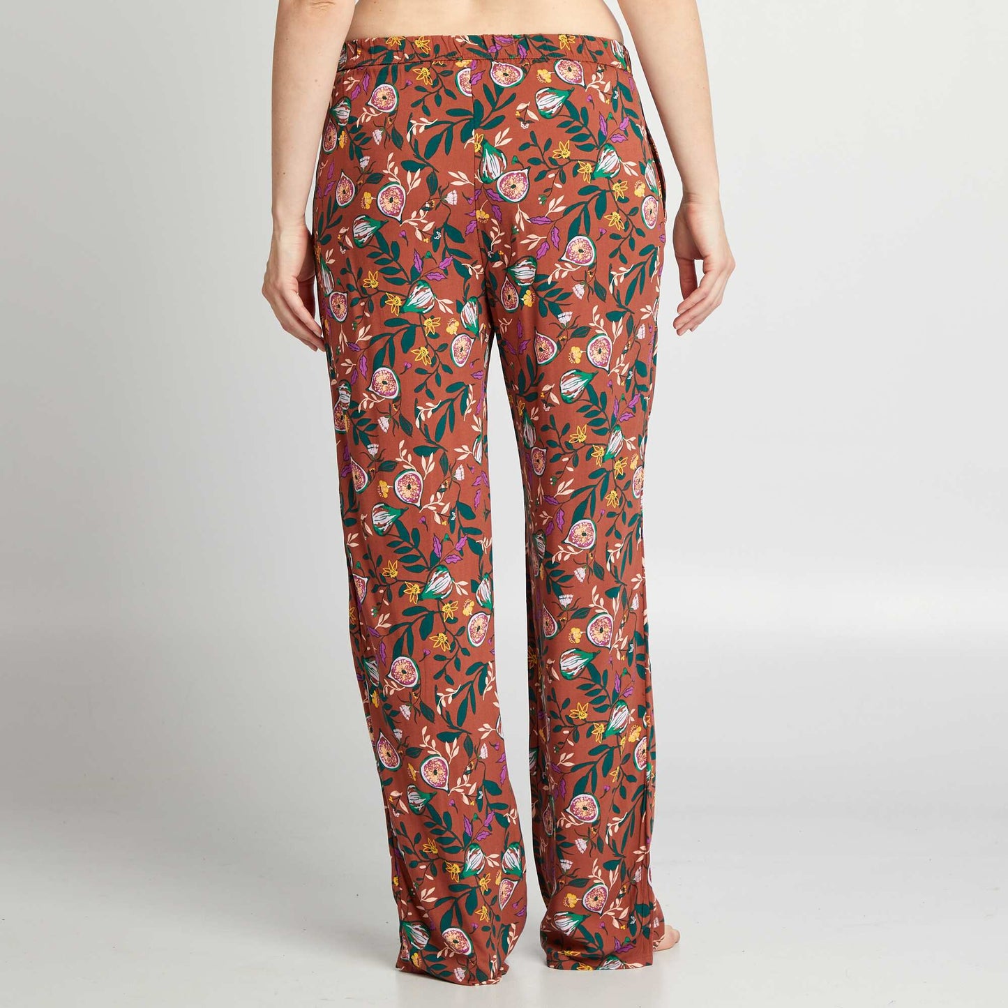 Pantalón de pijama ancho estampado MARRON