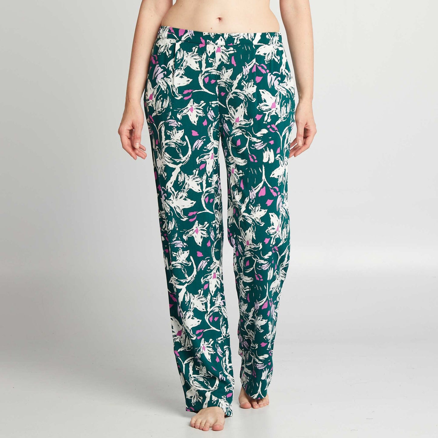 Pantalón de pijama ancho estampado VERDE