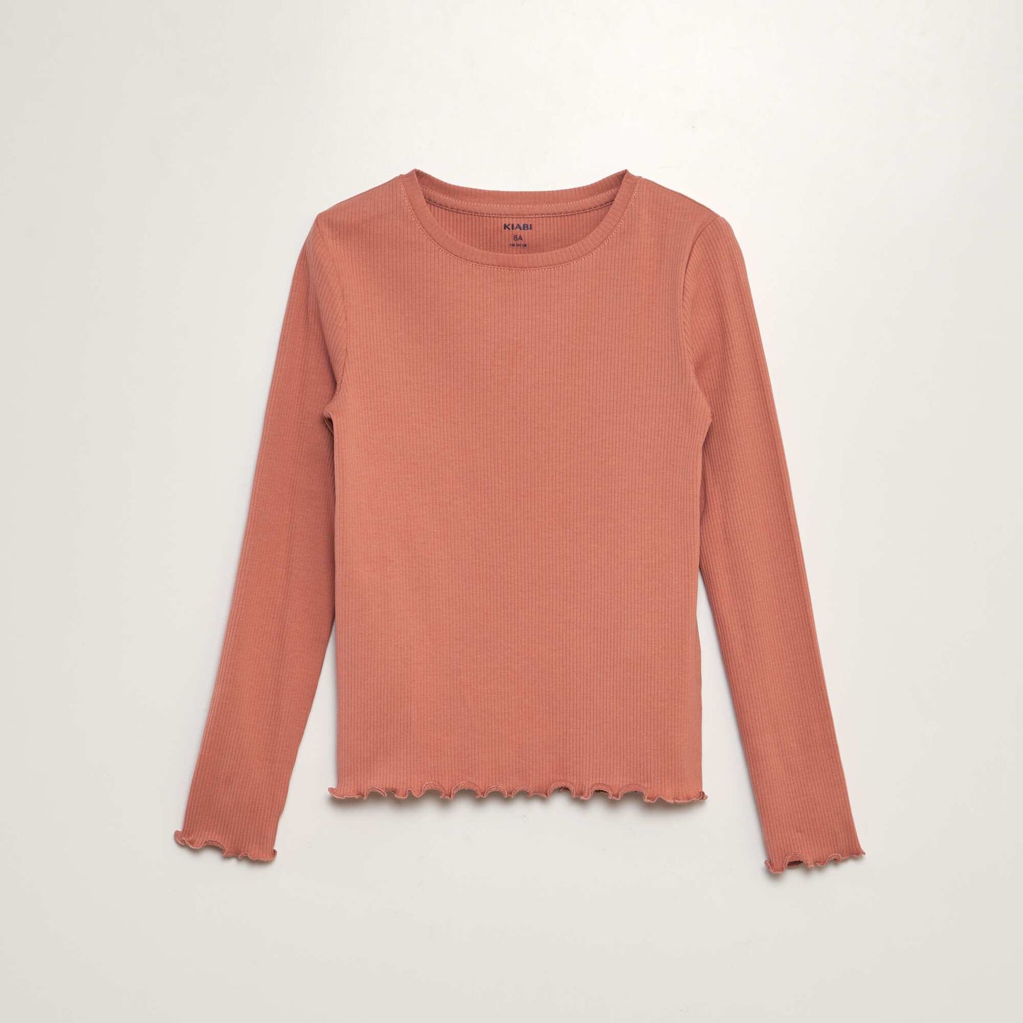 Camiseta de manga larga de canalé ROSA