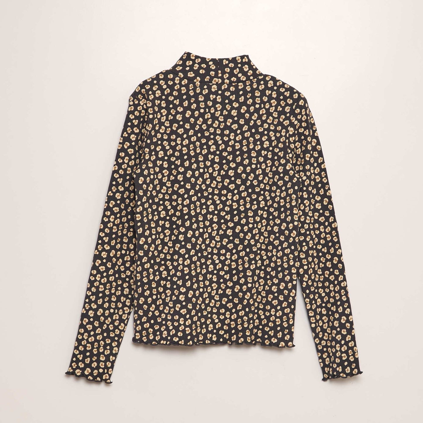 Camiseta de canalé con estampado GRIS