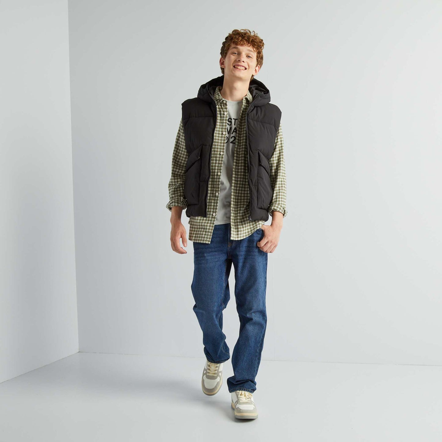 Anorak acolchado con capucha negro