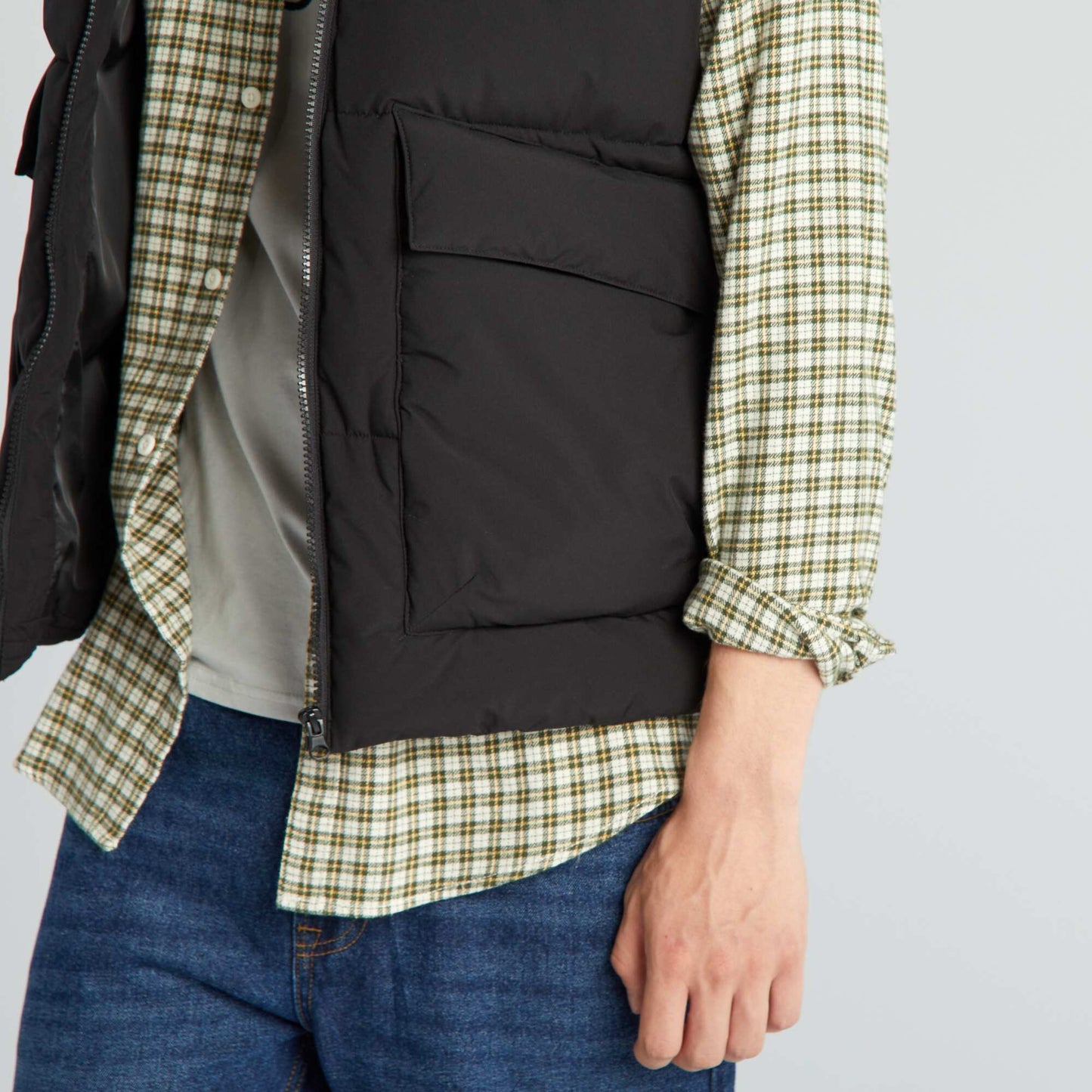 Anorak acolchado con capucha negro