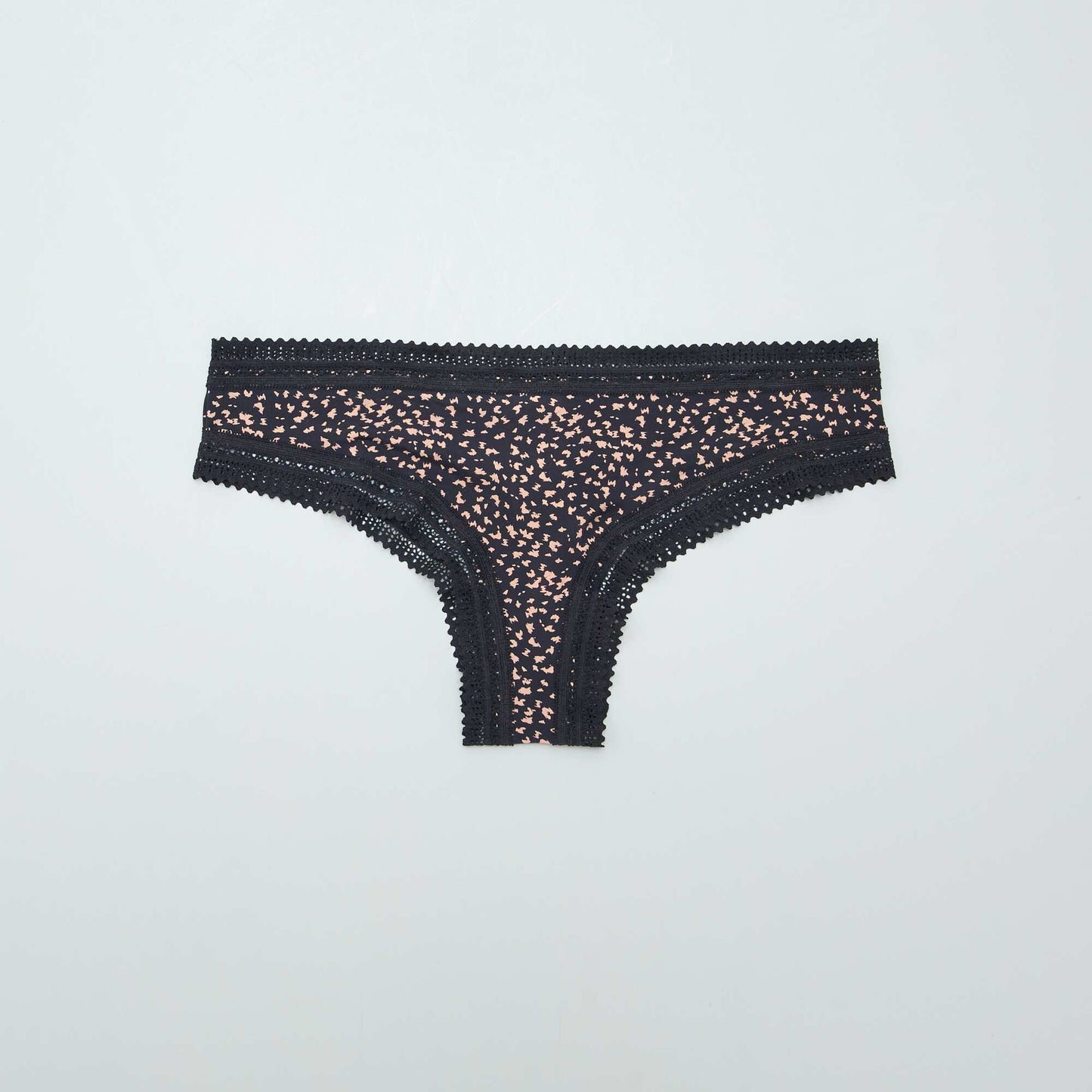 Pack de 3 braguitas brasileñas de microfibra estampadas NEGRO