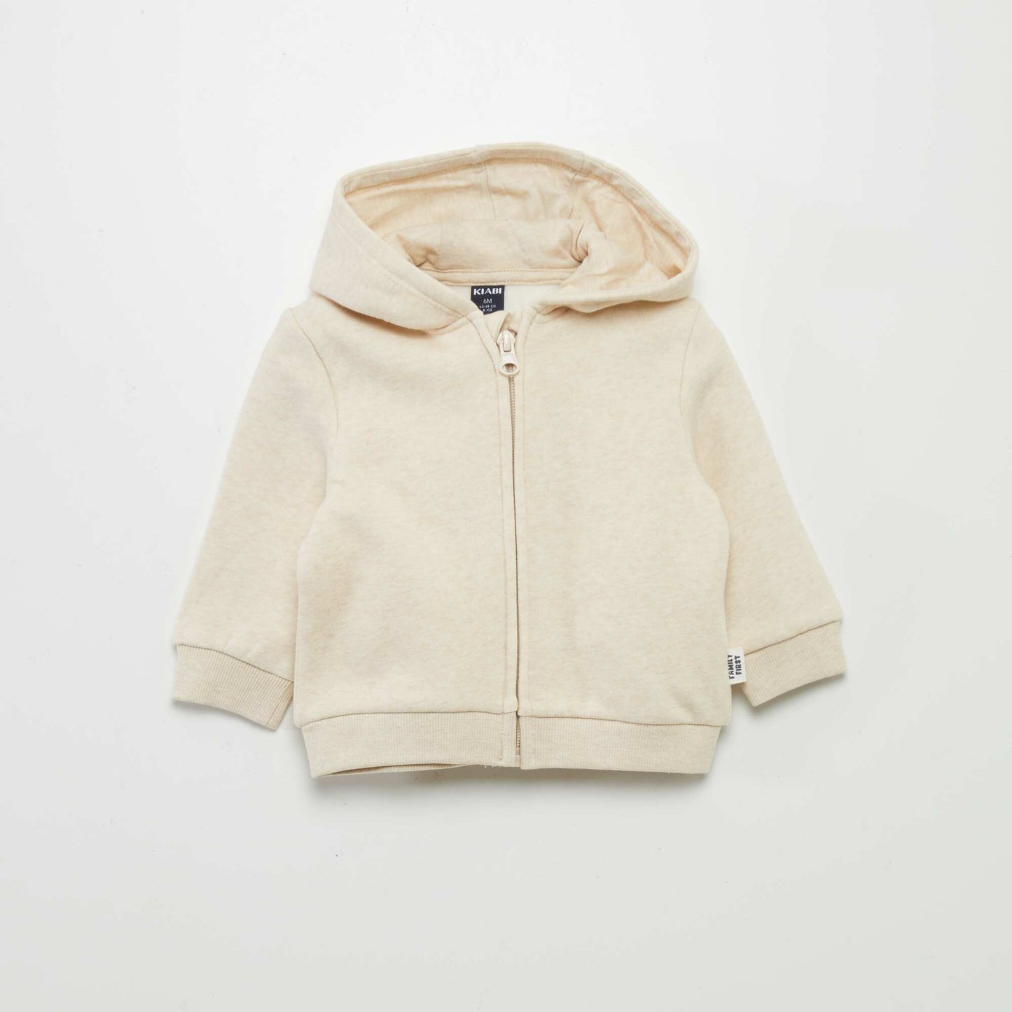 Buzo con cremallera y capucha BEIGE
