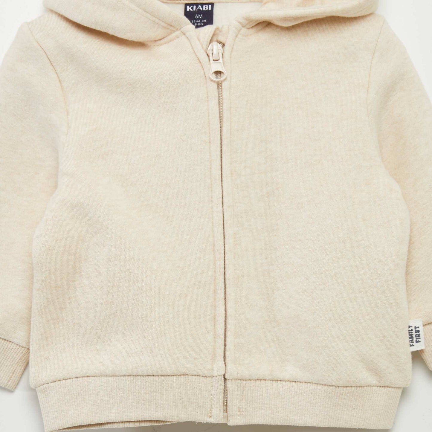Buzo con cremallera y capucha BEIGE