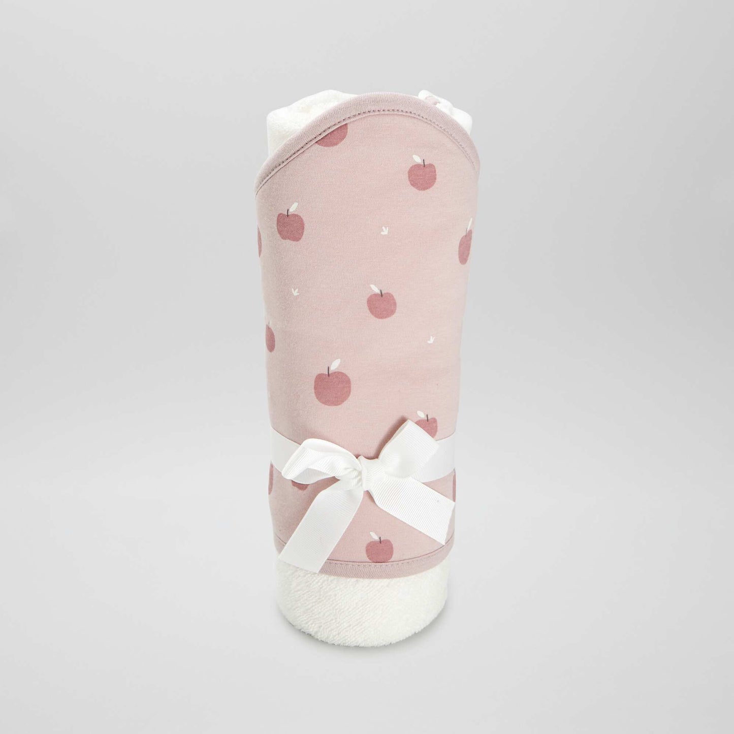 Poncho de baño de rizo con capucha estampado ROSA