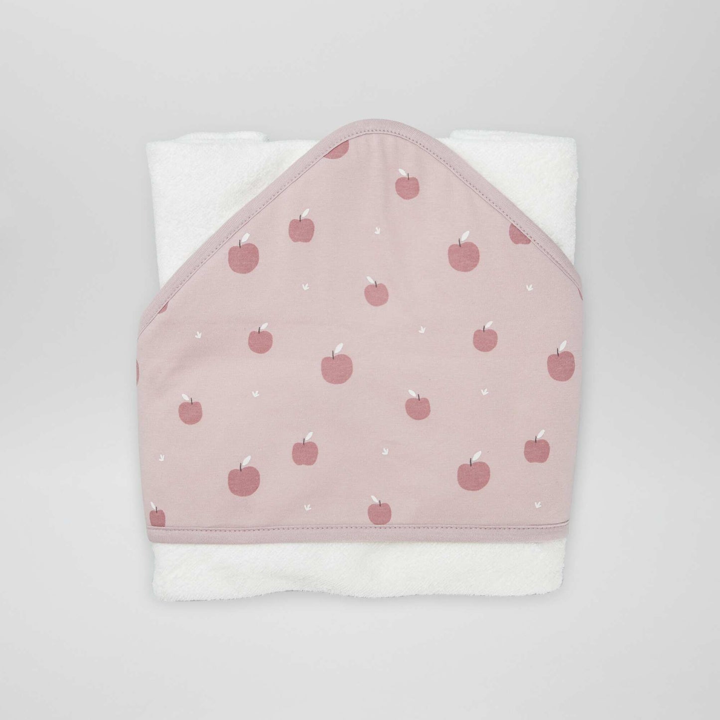 Poncho de baño de rizo con capucha estampado ROSA