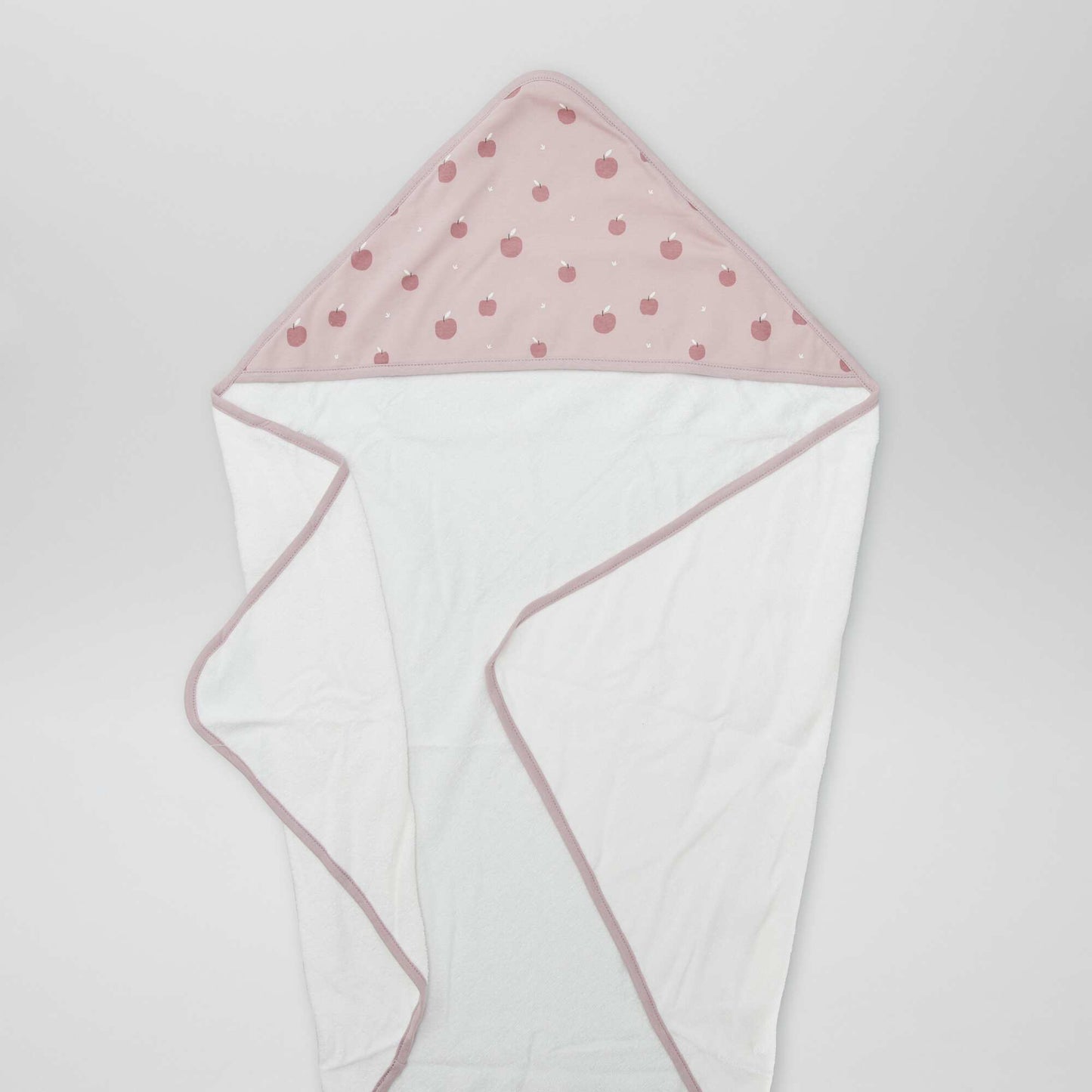 Poncho de baño de rizo con capucha estampado ROSA