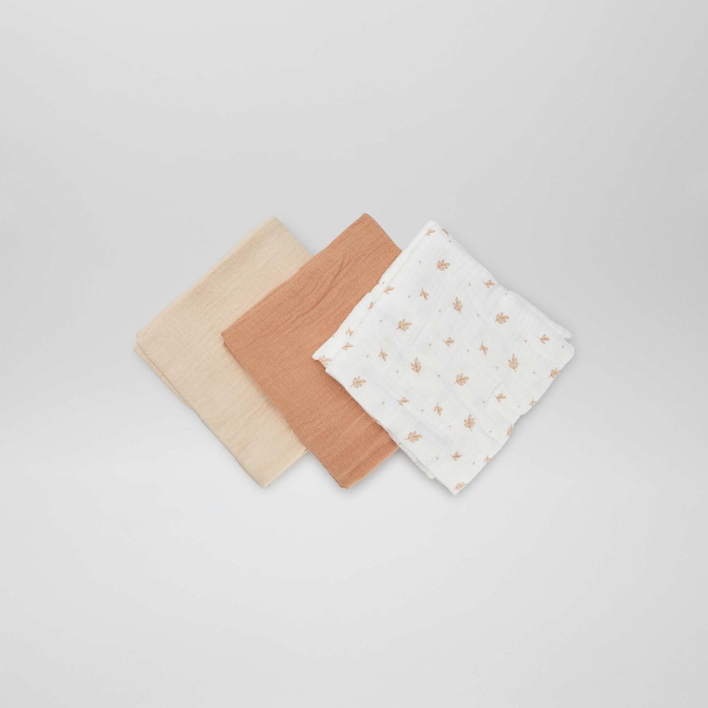 Pack de 3 muselinas de algodón BLANCO