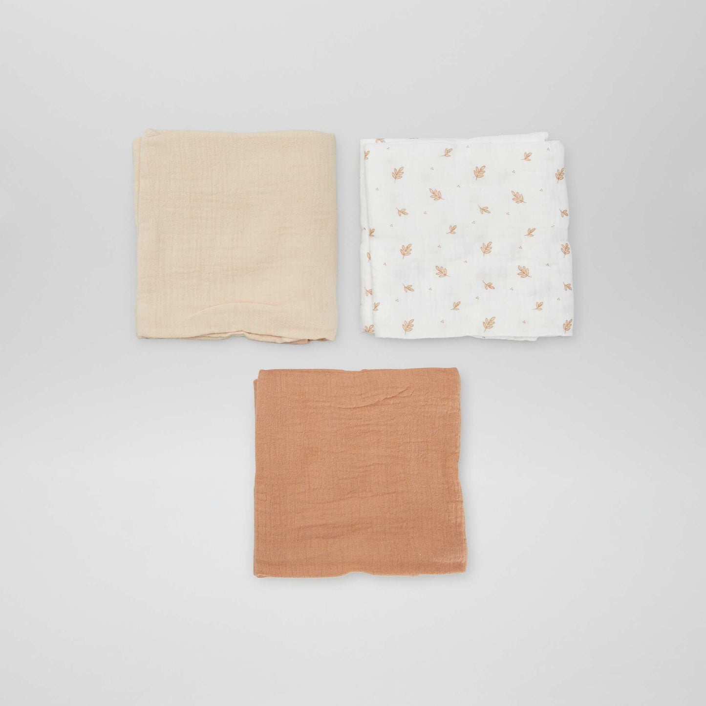 Pack de 3 muselinas de algodón BLANCO
