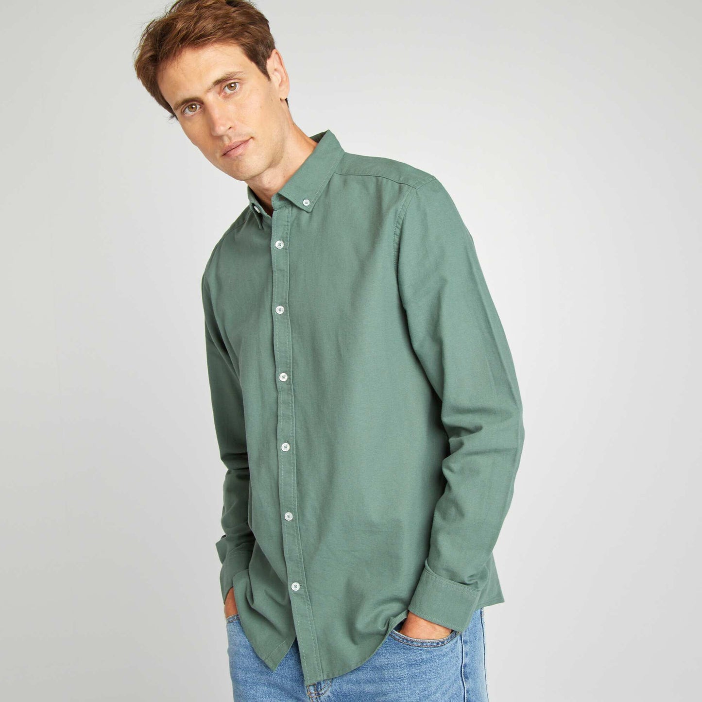 Camisa oxford regular fit VERDE