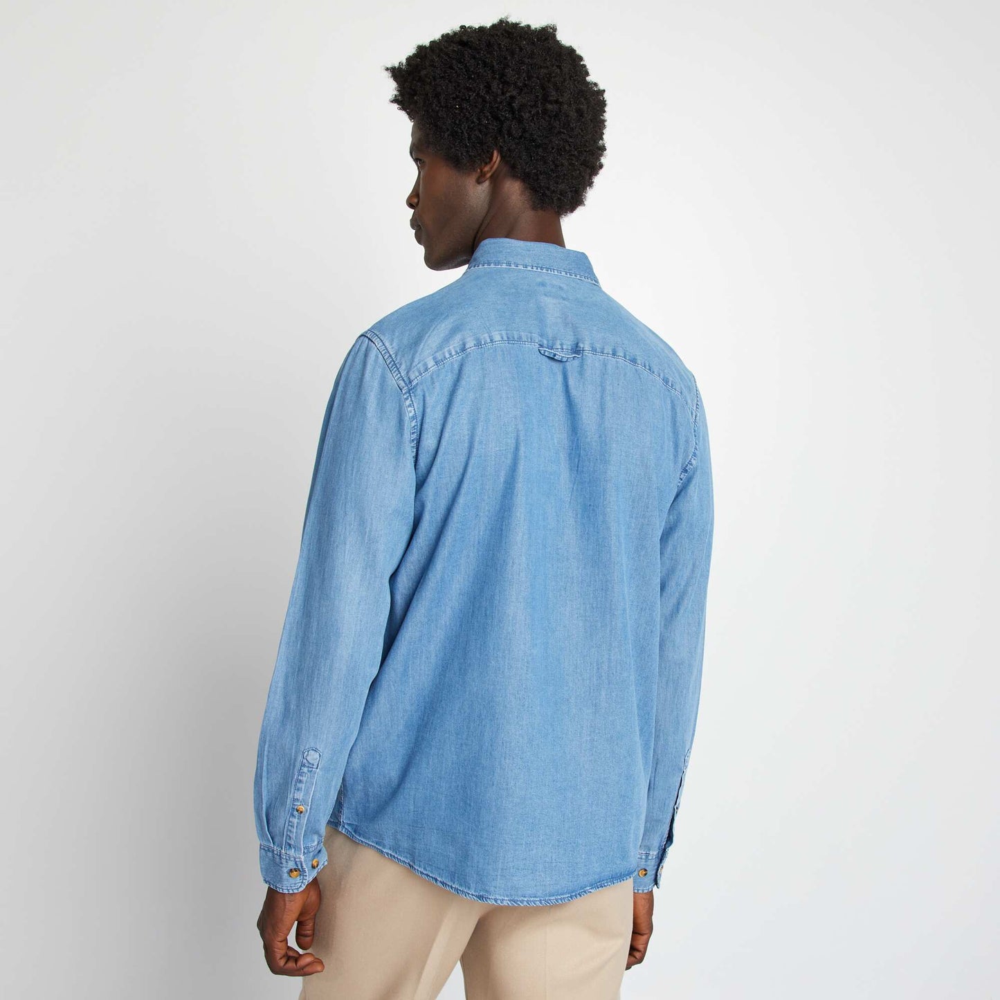 Camisa regular de lyocell AZUL