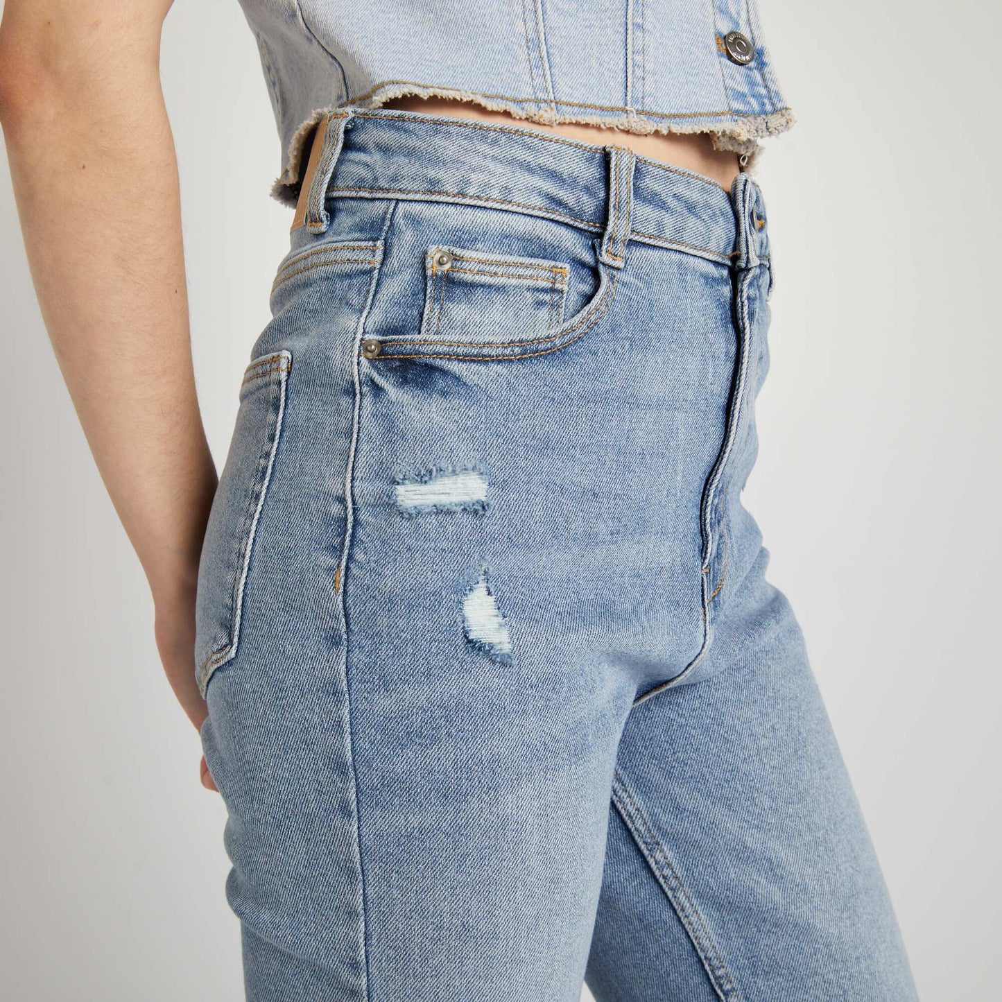 Jean flare/bootcut de tiro alto AZUL