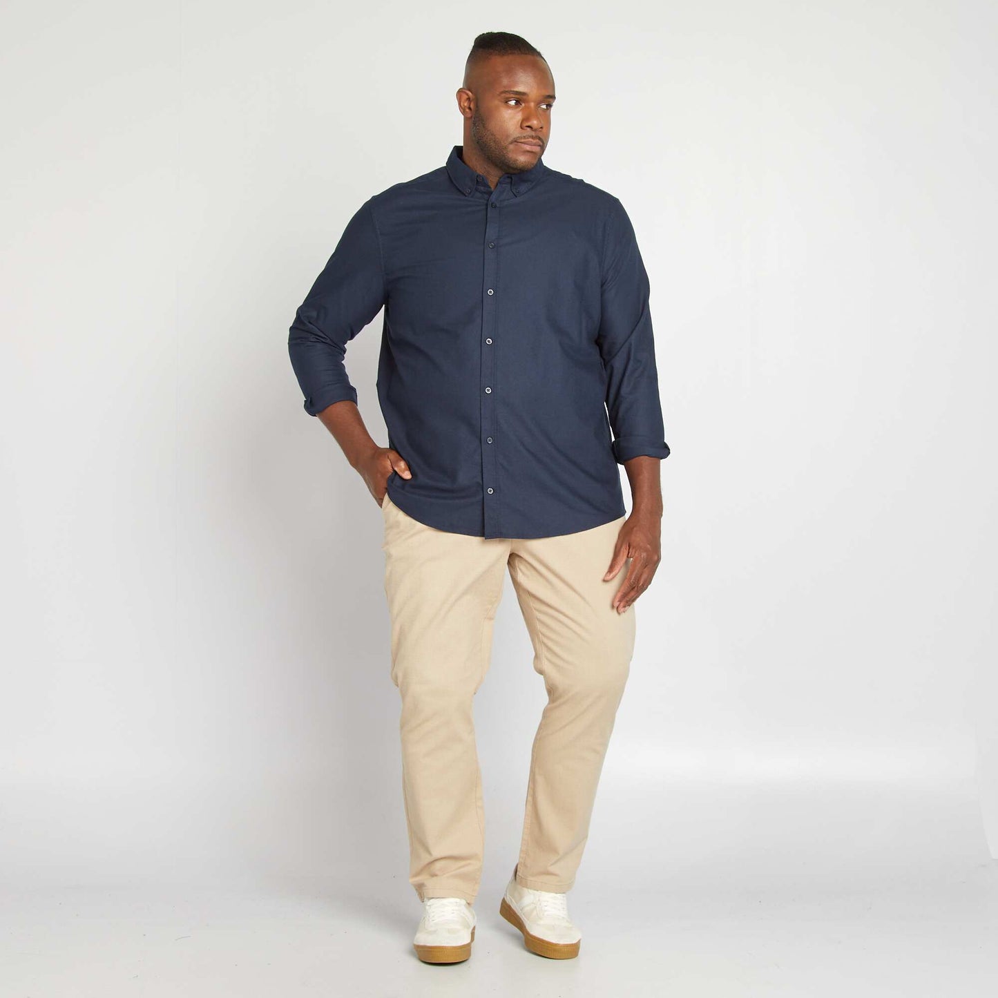 Camisa de algodón oxford AZUL