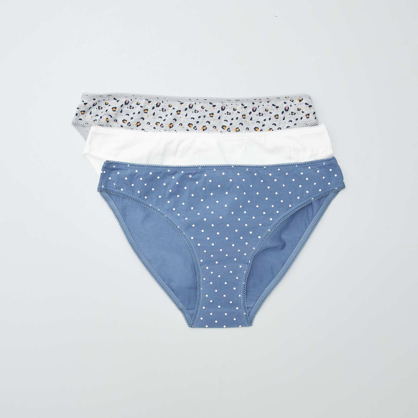 Pack de de 3 braguitas de algodón AZUL