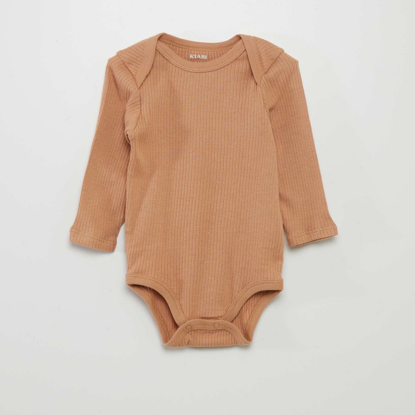 Body de manga larga con cuello americano - Pack de 3 BEIGE