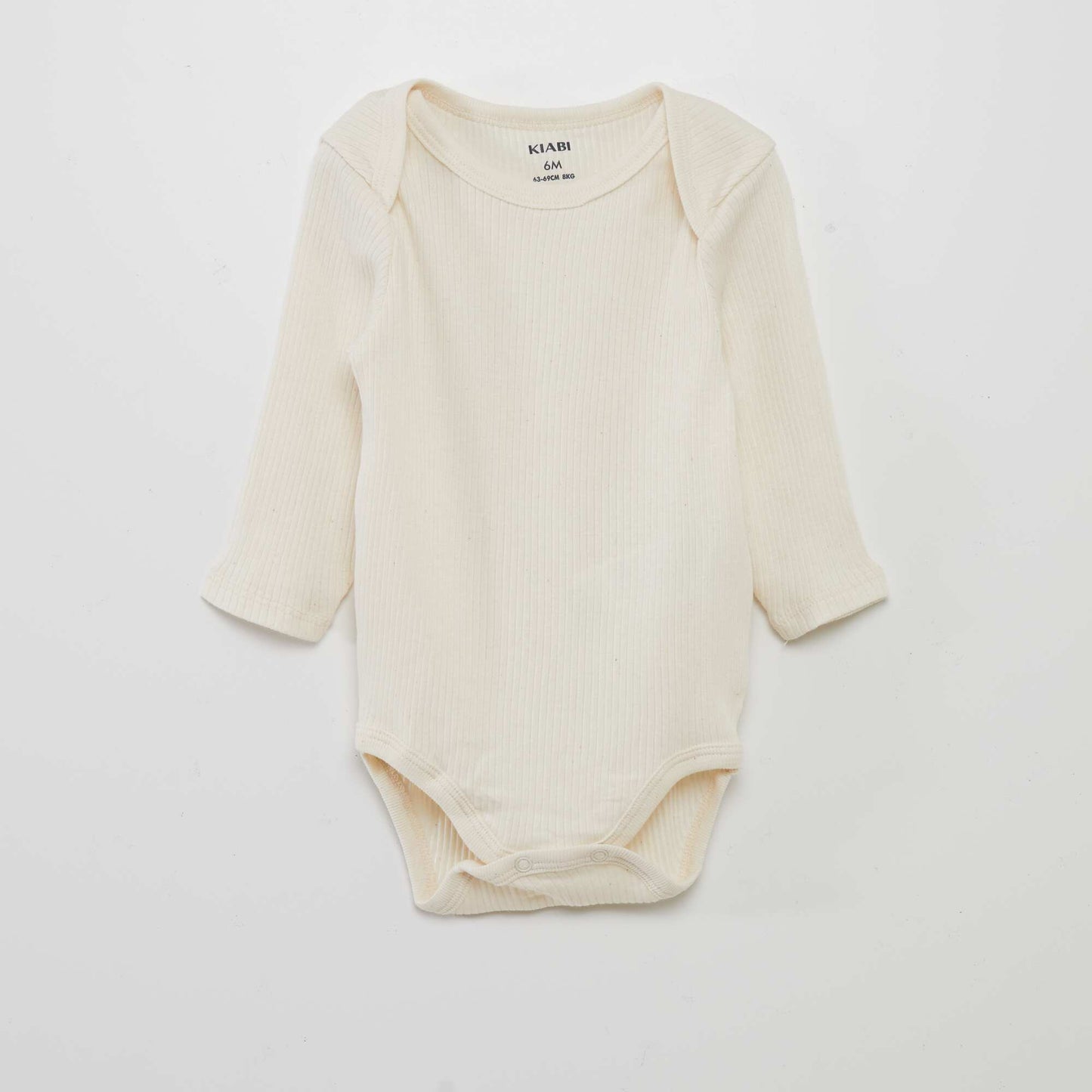 Body de manga larga con cuello americano - Pack de 3 BEIGE