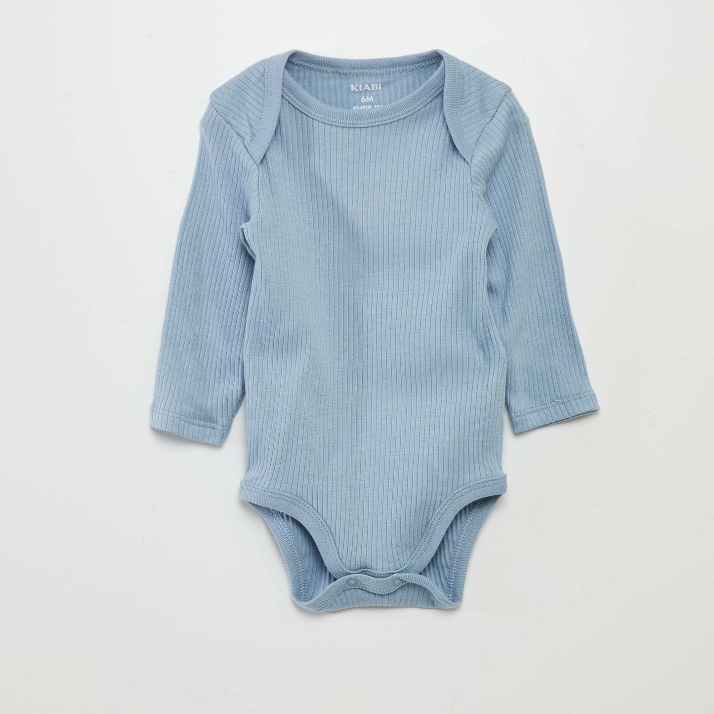 Body de manga larga con cuello americano - Pack de 3 AZUL