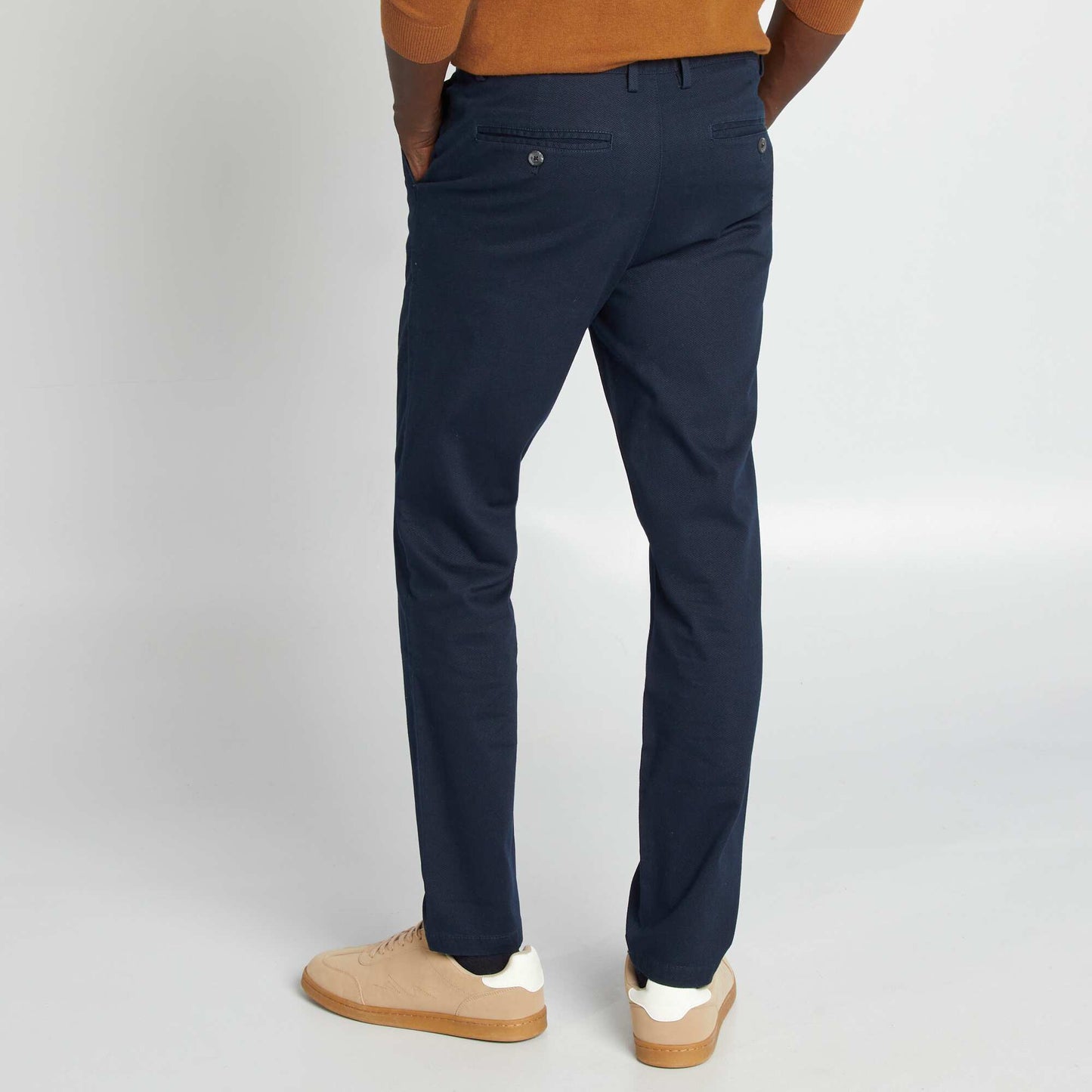 Pantalón chino de sarga corte slim AZUL