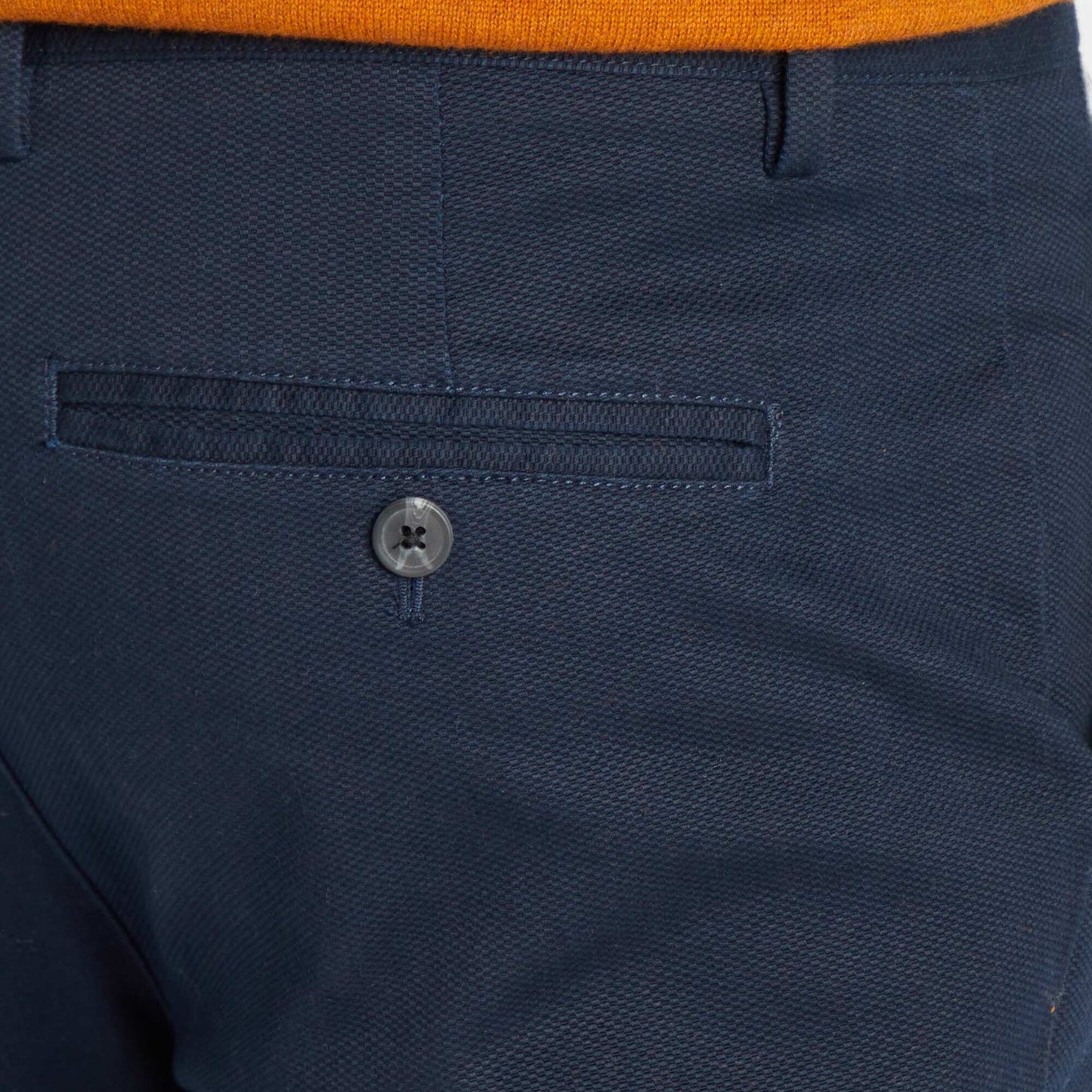 Pantalón chino de sarga corte slim AZUL