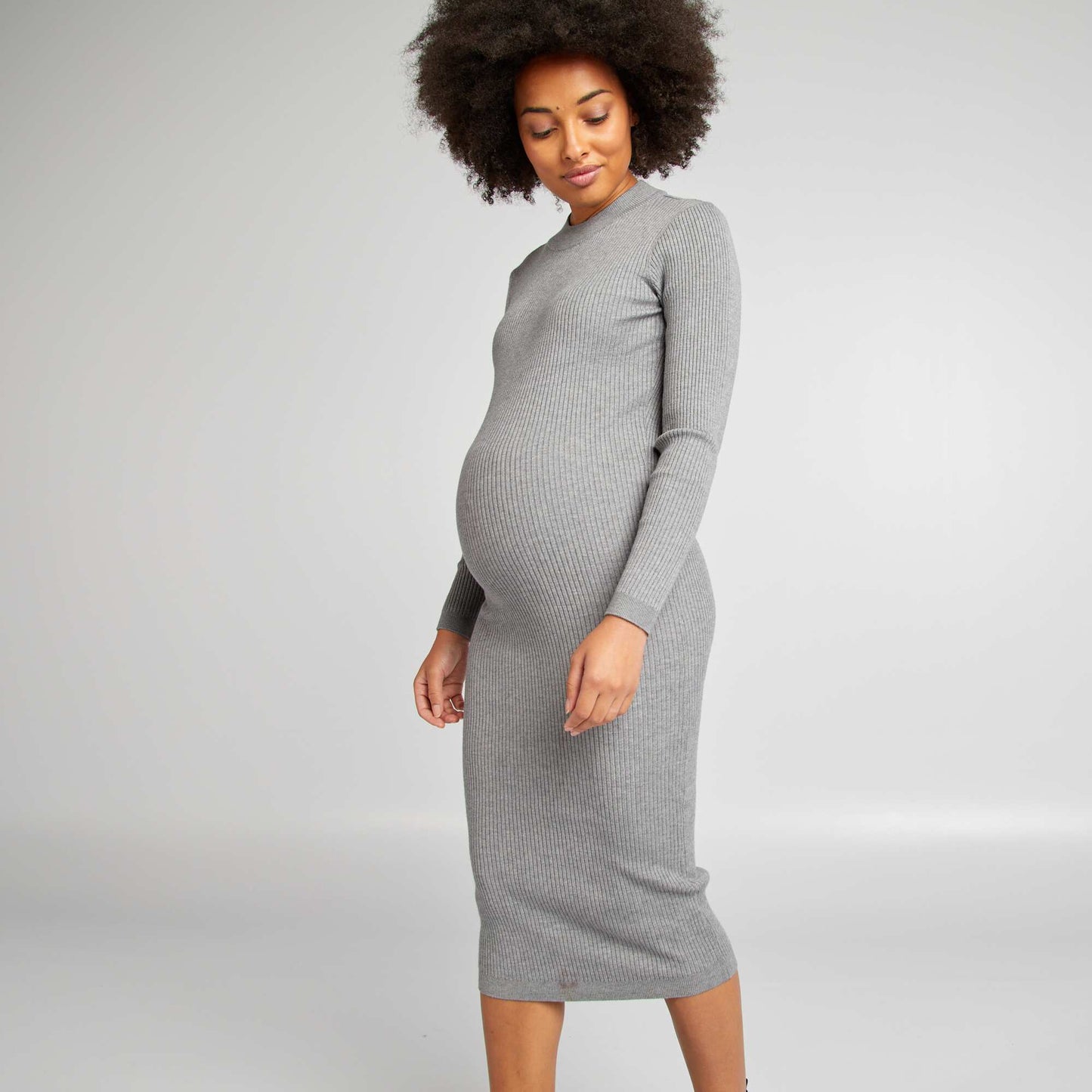 Vestido largo maternidad GRIS