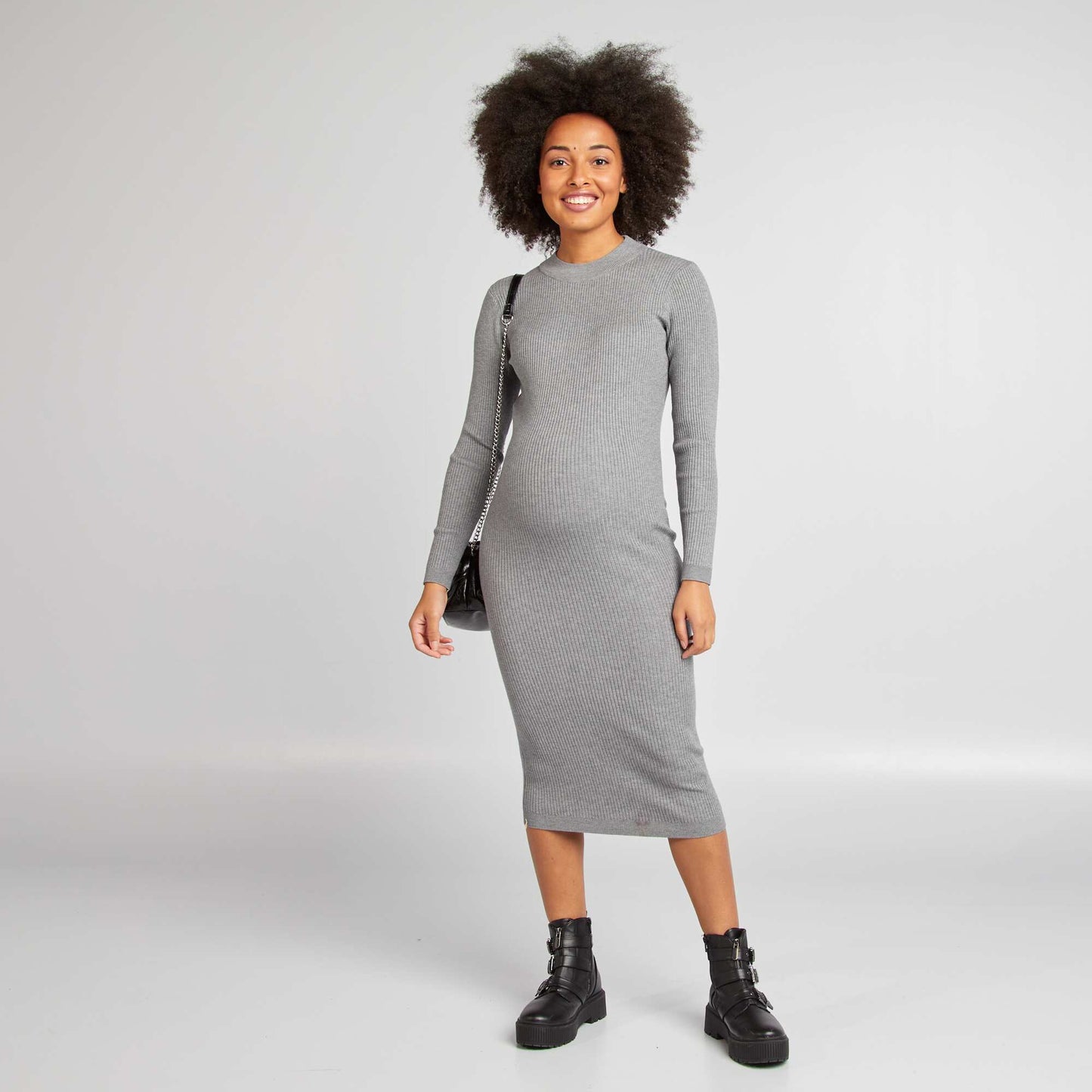 Vestido largo maternidad GRIS