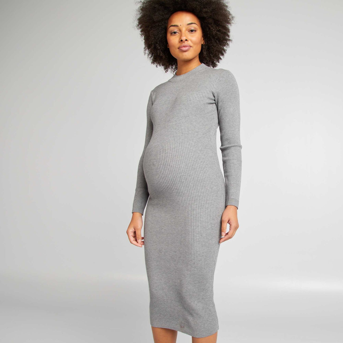 Vestido largo maternidad GRIS