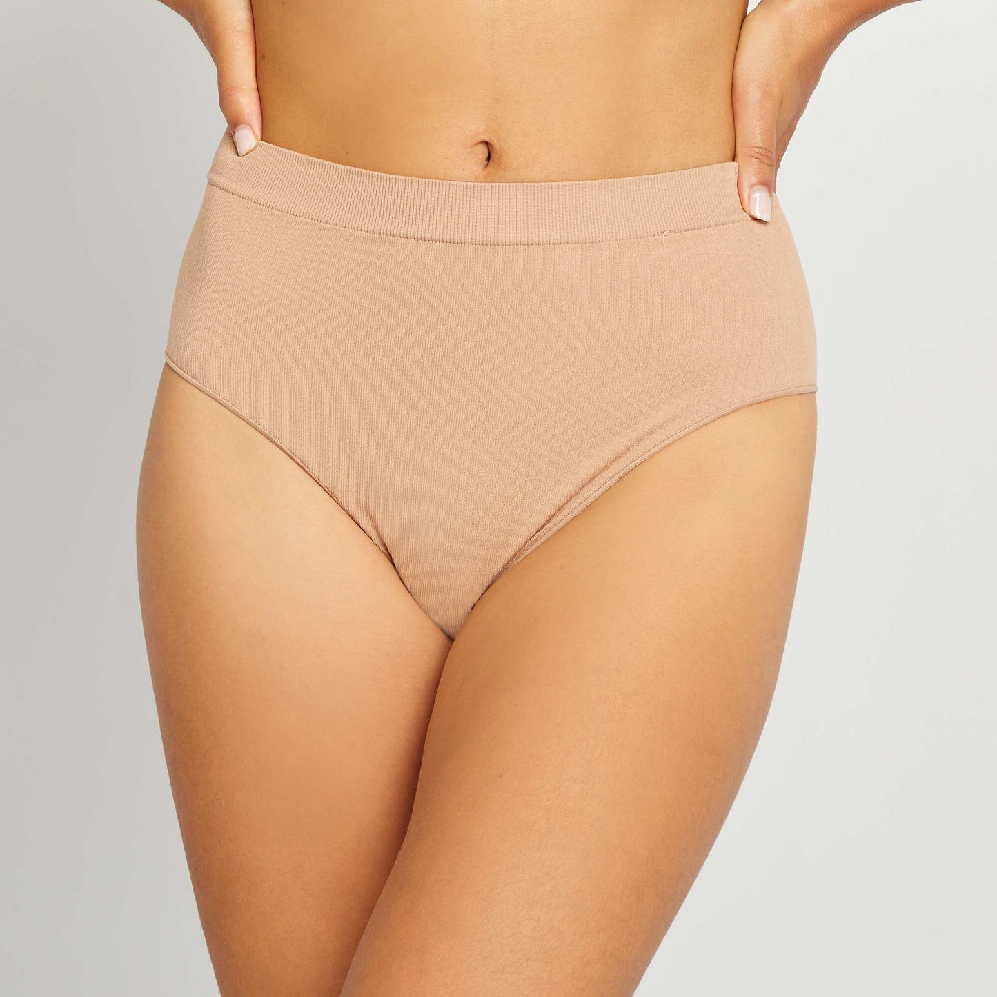 Pack de 2 braguitas altas sin costuras BEIGE