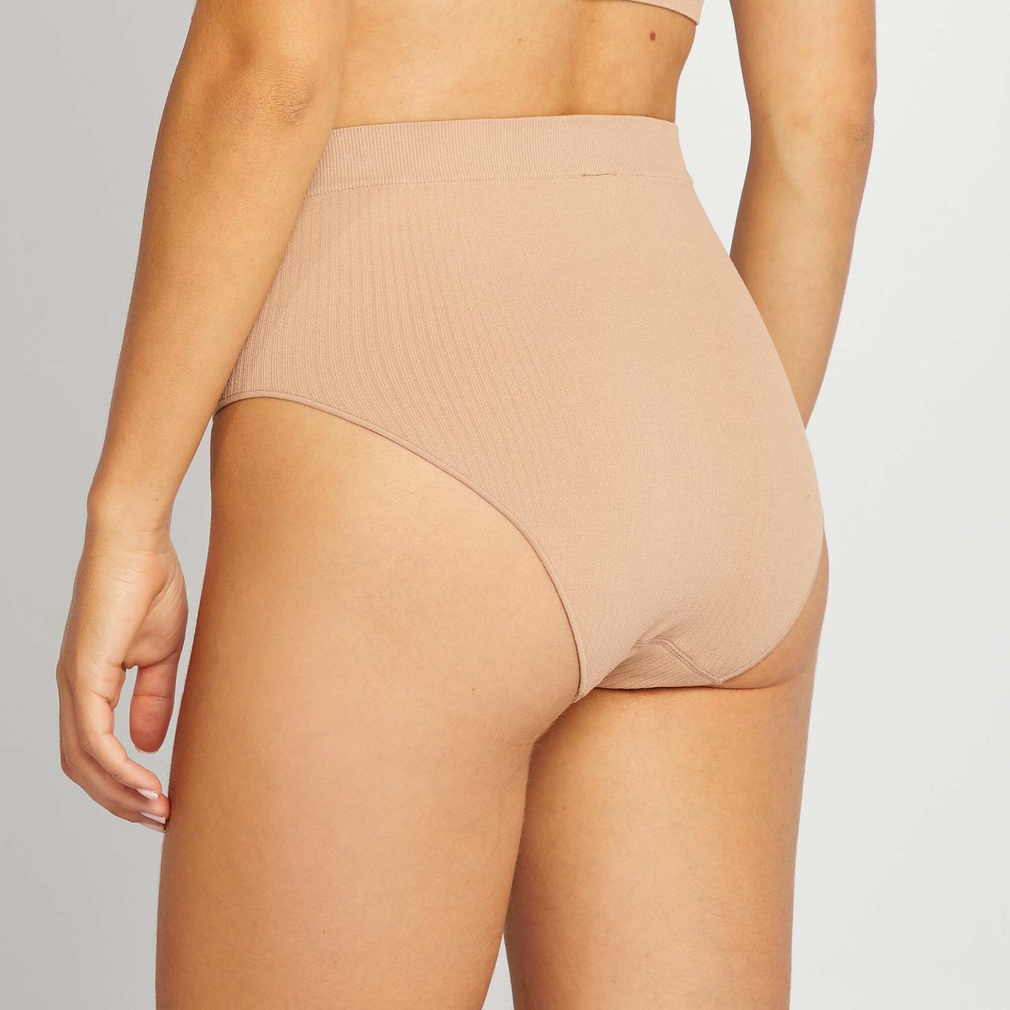 Pack de 2 braguitas altas sin costuras BEIGE