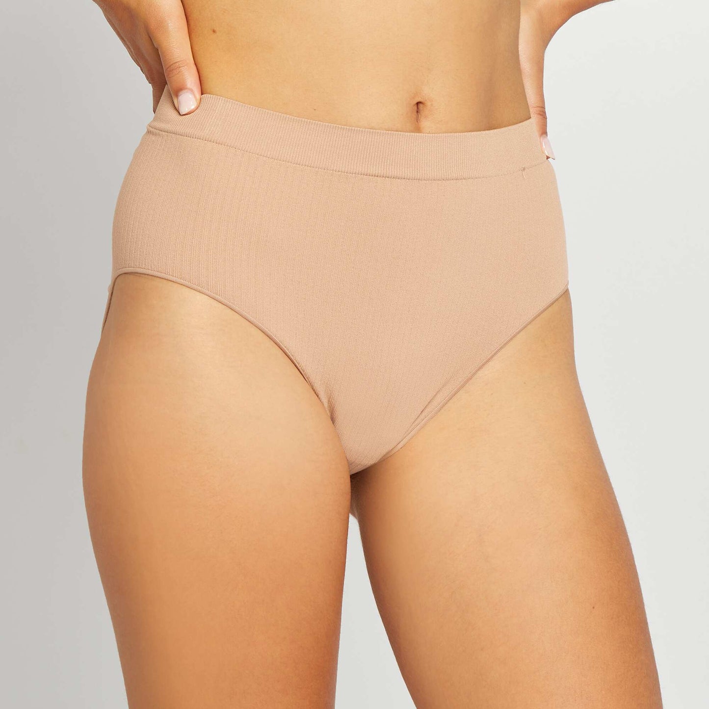 Pack de 2 braguitas altas sin costuras BEIGE