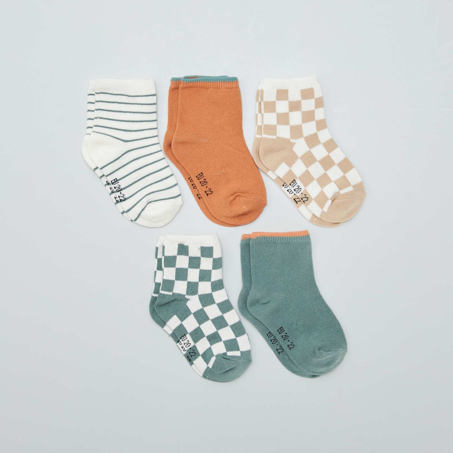 Pack de 5 pares de medias de punto elástico VERDE
