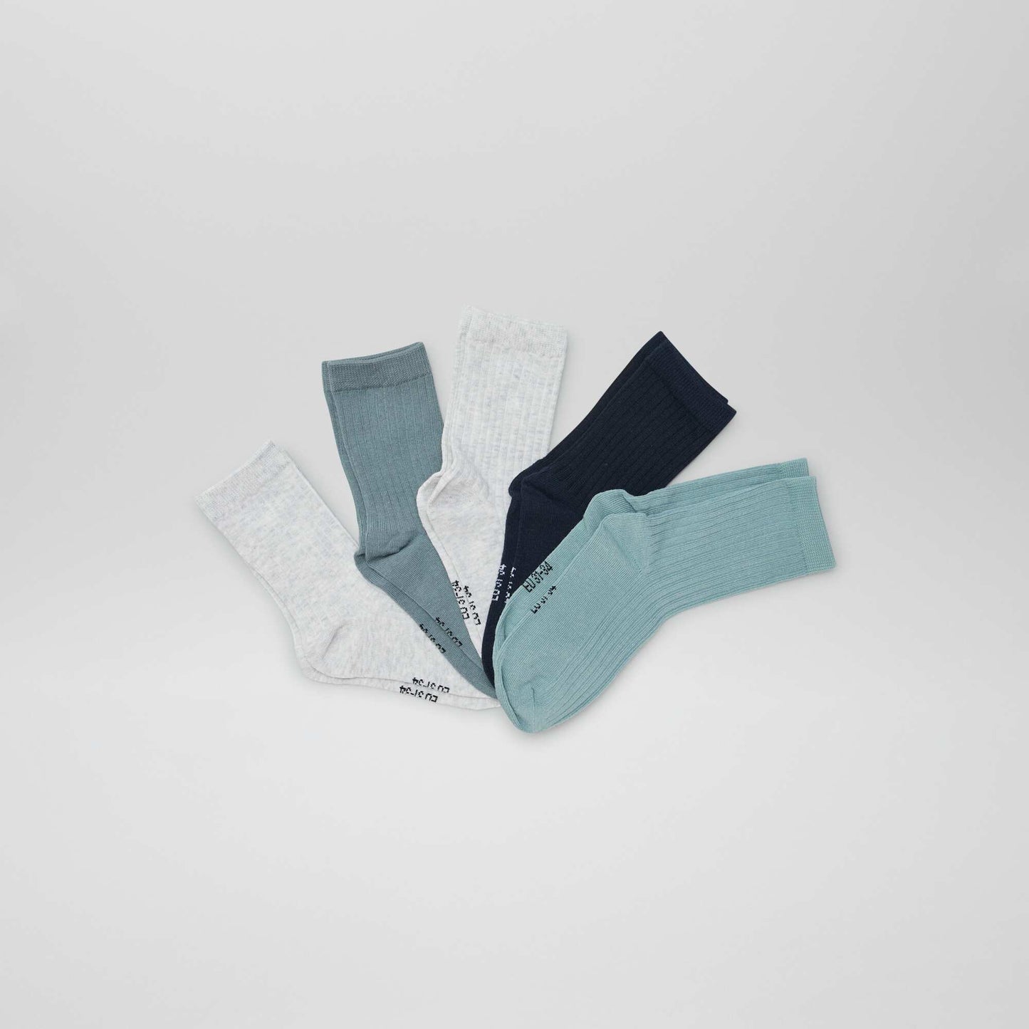 Pack de 5 medias lisos AZUL
