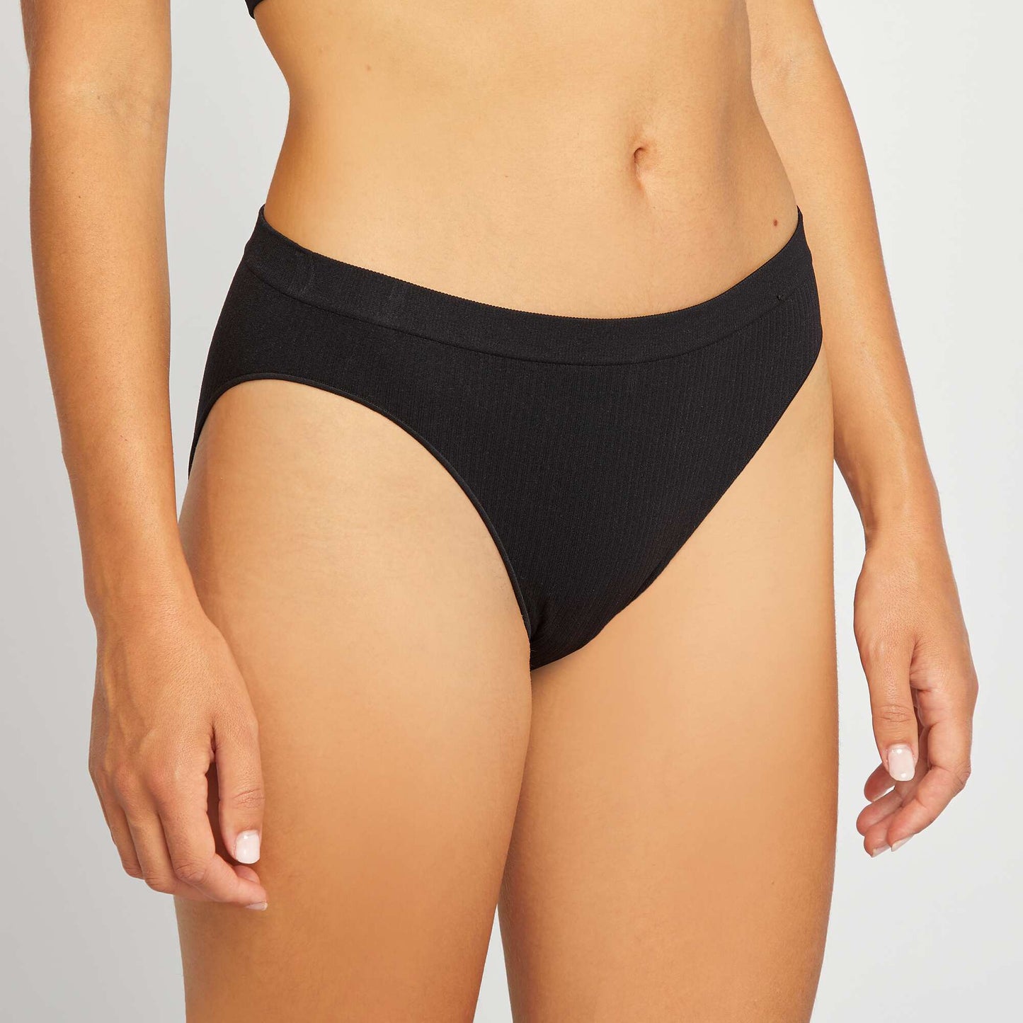 Pack de 2 braguitas braguitas de canalé sin costuras NEGRO