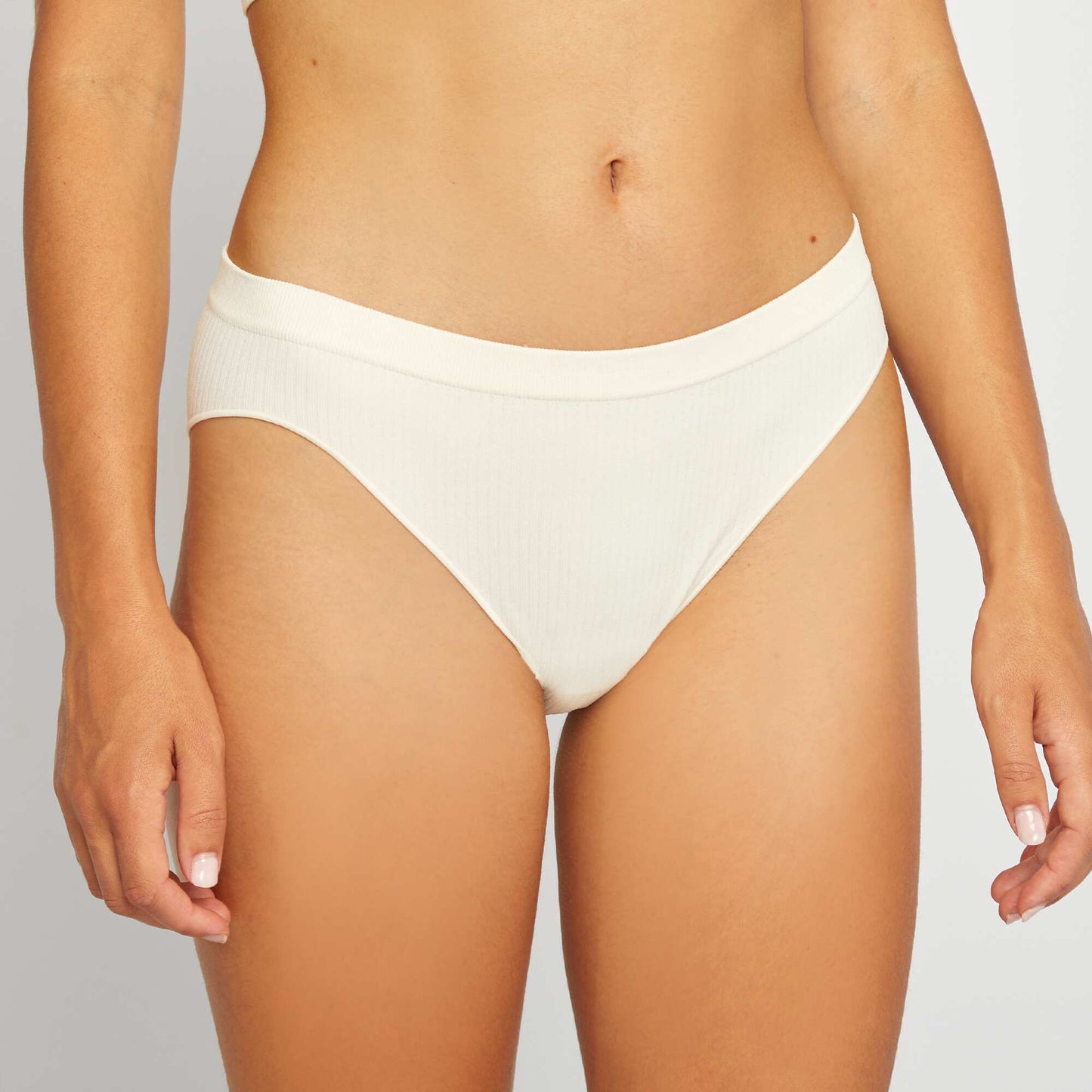 Pack de 2 braguitas braguitas de canalé sin costuras BLANCO