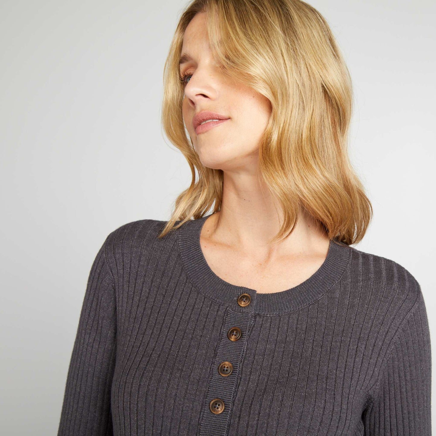 Sweater de lactancia de punto fino GRIS