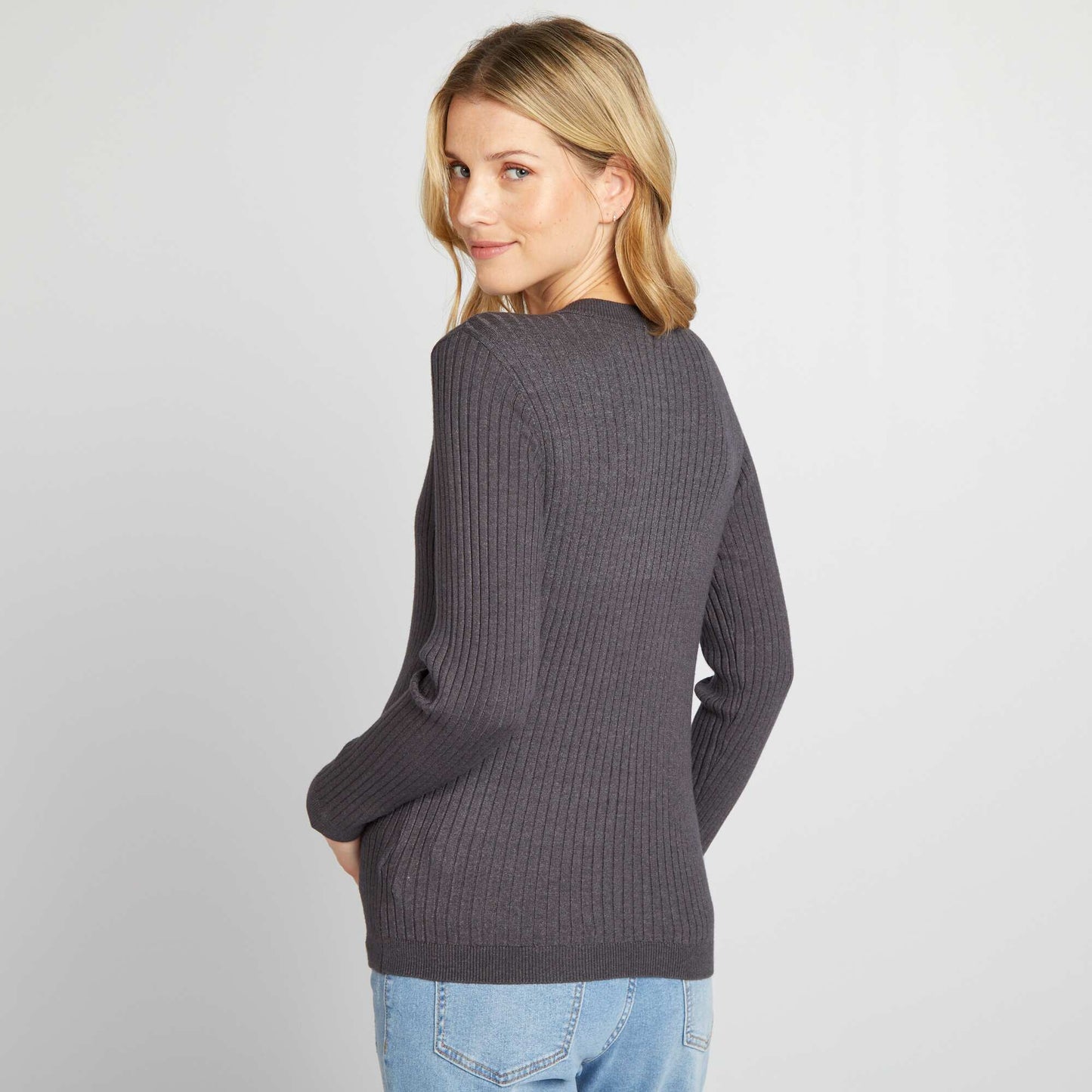 Sweater de lactancia de punto fino GRIS
