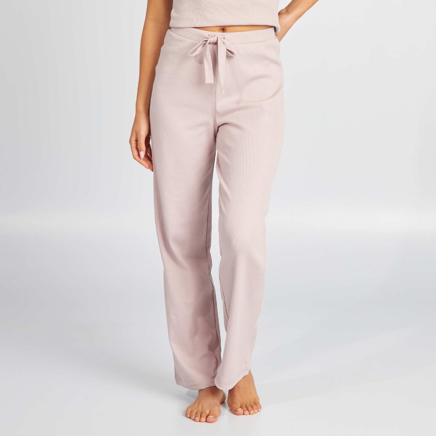 Pantalón de pijama ancho canalé PURPURA