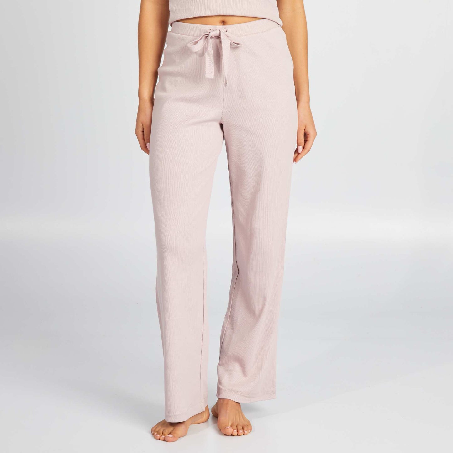 Pantalón de pijama ancho canalé PURPURA