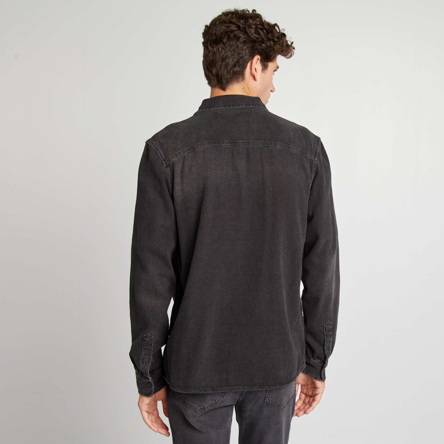 Camisa clásica lisa vaquera GRIS