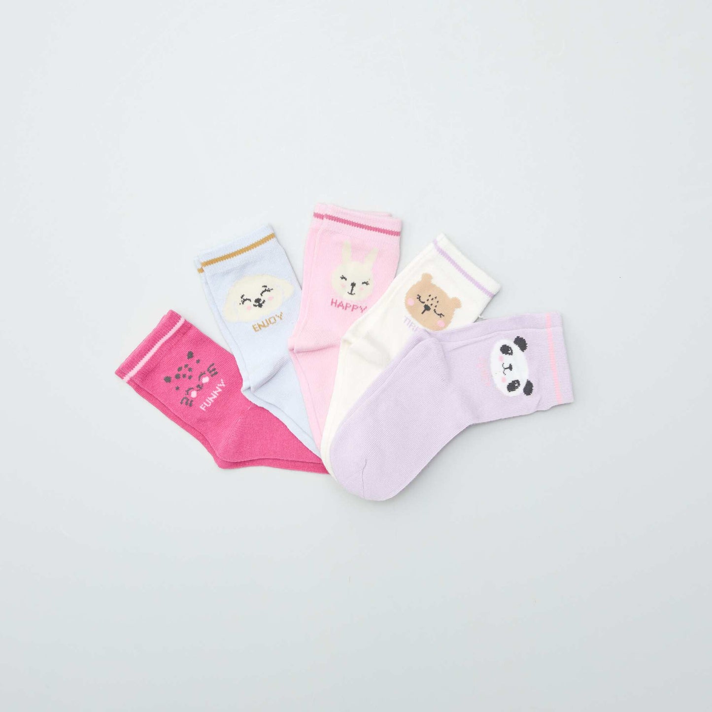 Pack de 5 pares de medias de colores ROSA