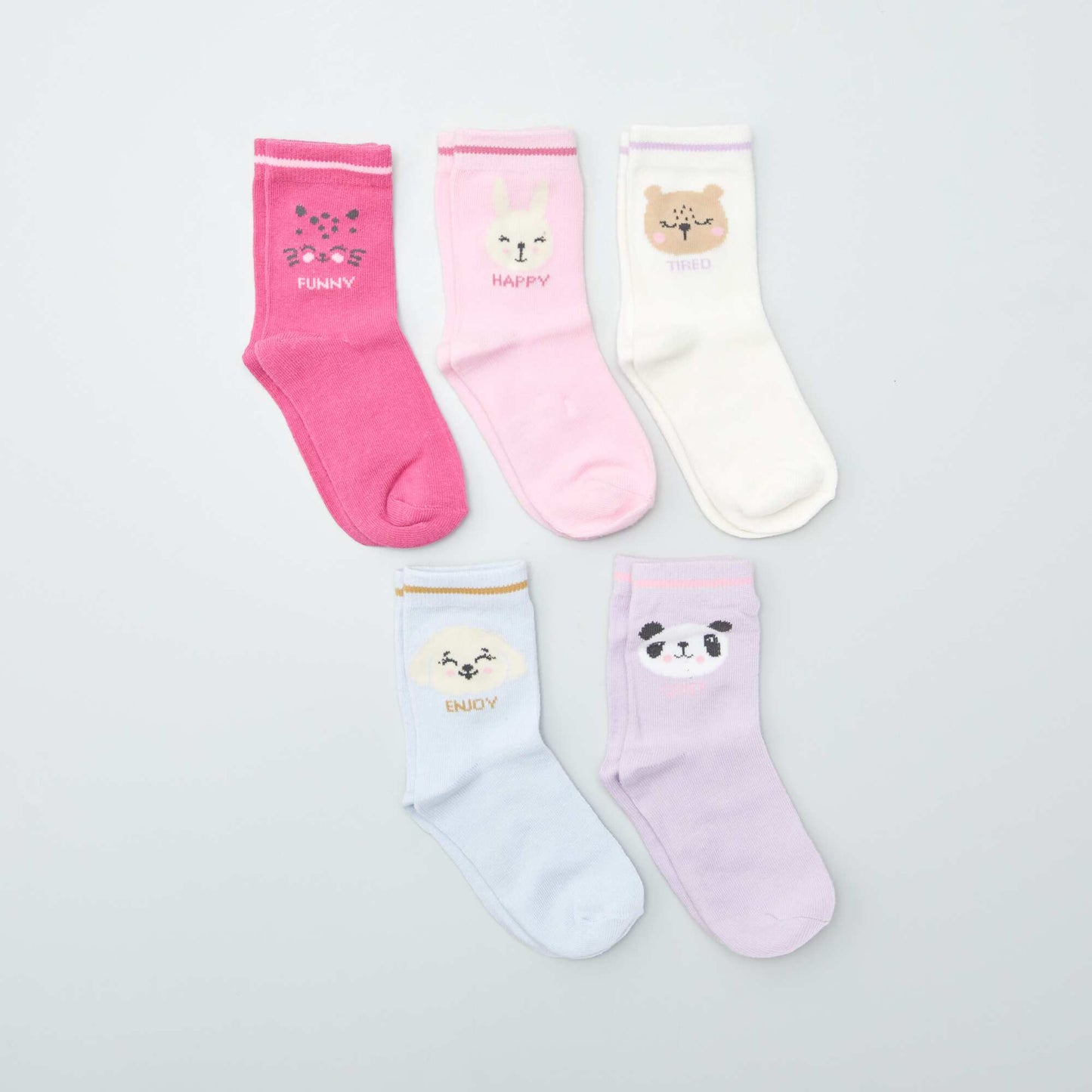 Pack de 5 pares de medias de colores ROSA