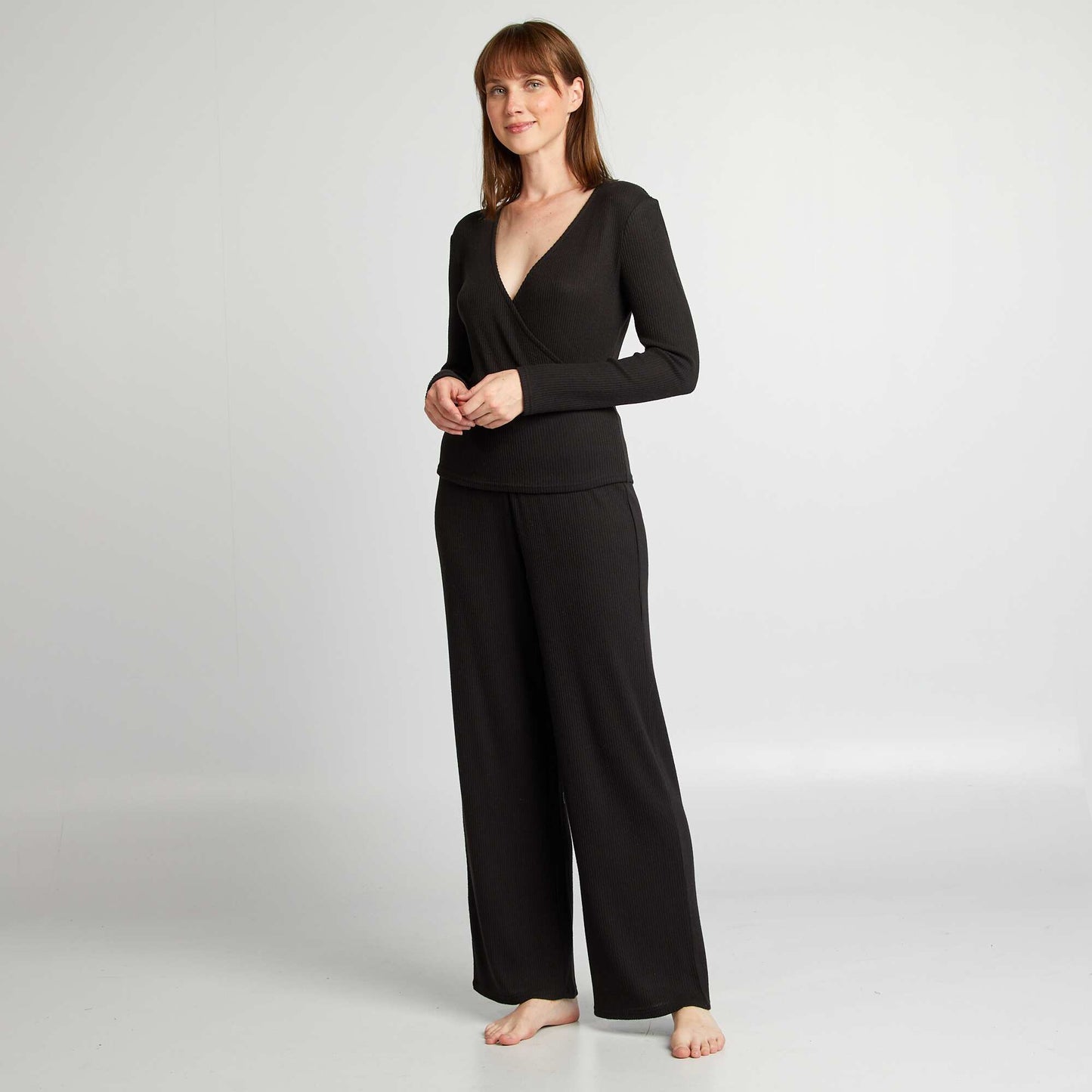 Conjunto de pijama con camiseta + pantalón - 2 piezas negro