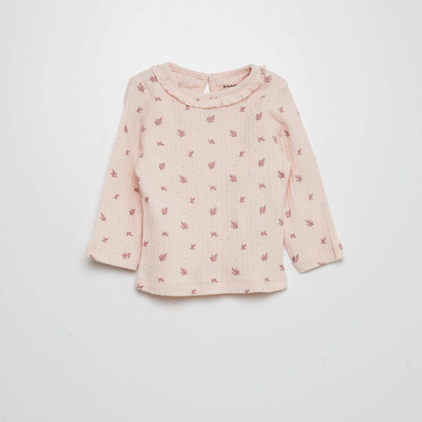 Camiseta de canalé estampada ROSA